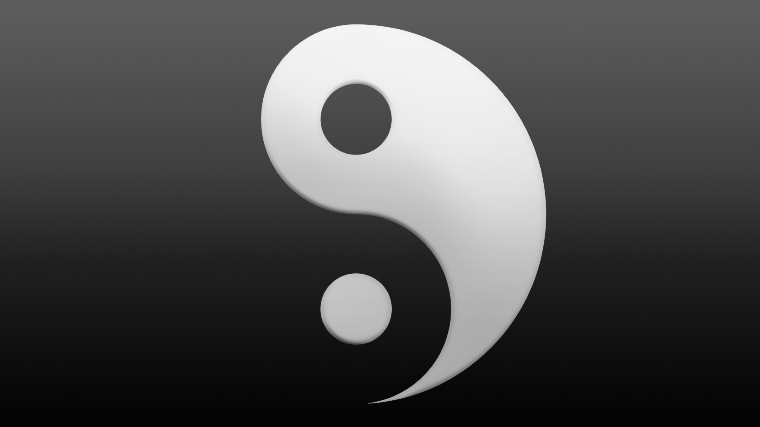General 2560x1440 Yin and Yang monochrome simple background gradient gray background