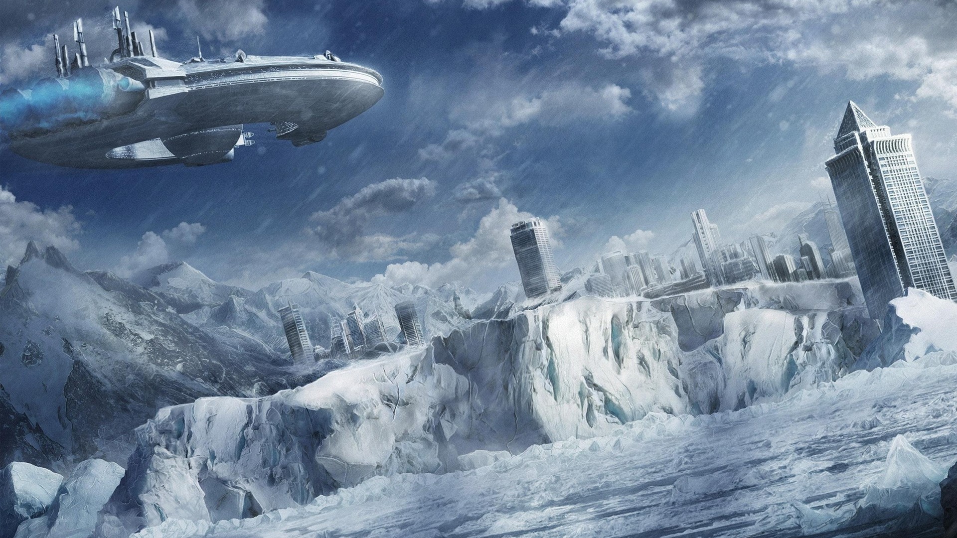 General 1920x1080 futuristic ice science fiction vehicle artwork Trade Federation (Star Wars) Star Wars Ships