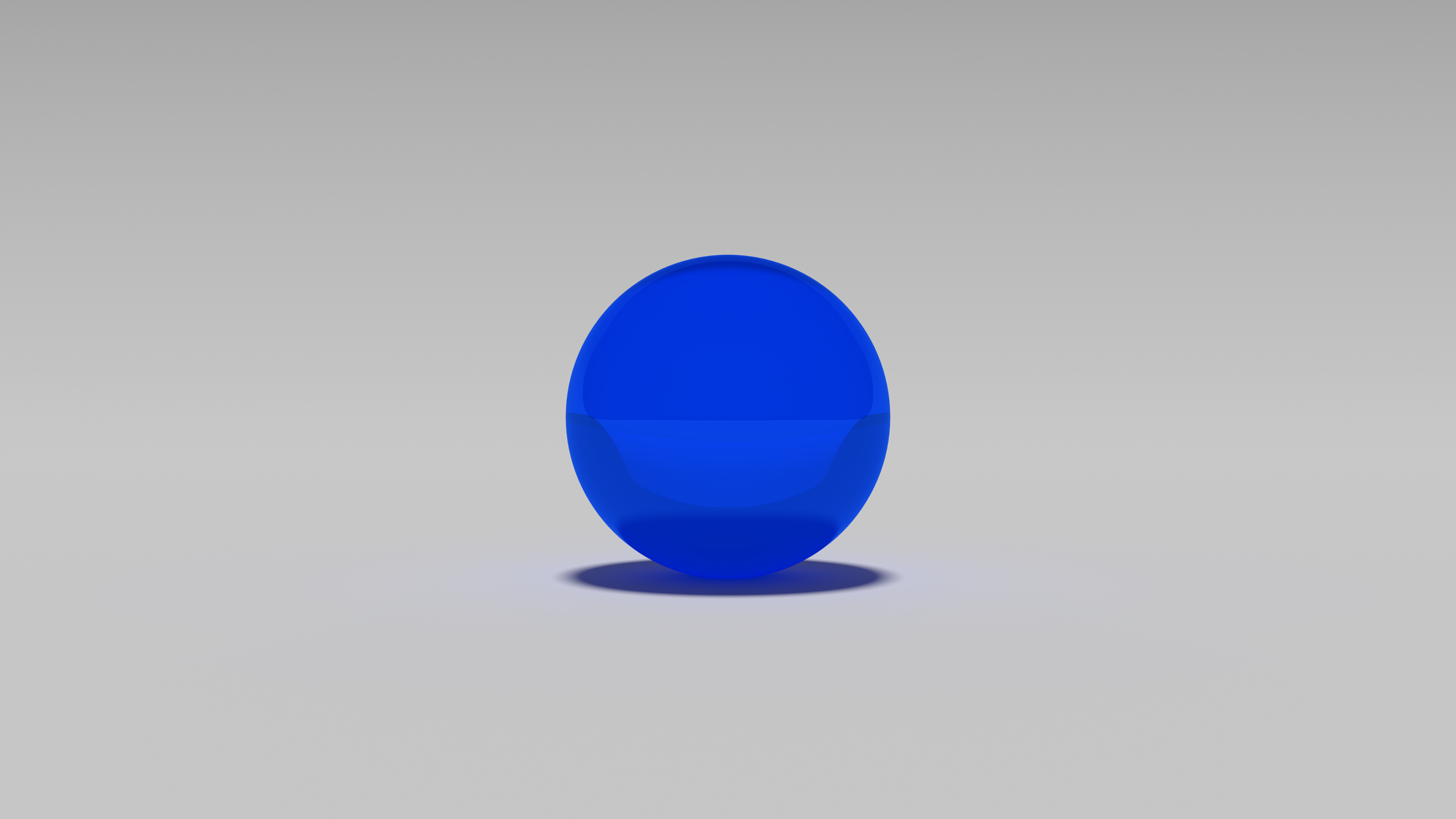 General 3840x2160 CGI depth of field minimalism blue ball simple background gray background gradient