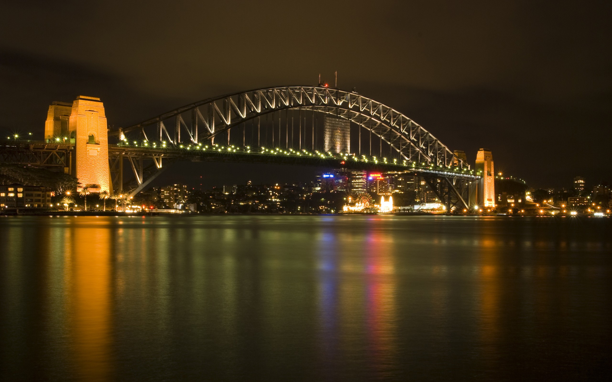 General 2560x1600 Sydney Harbour Bridge Sydney Australia night water city lights river low light bridge