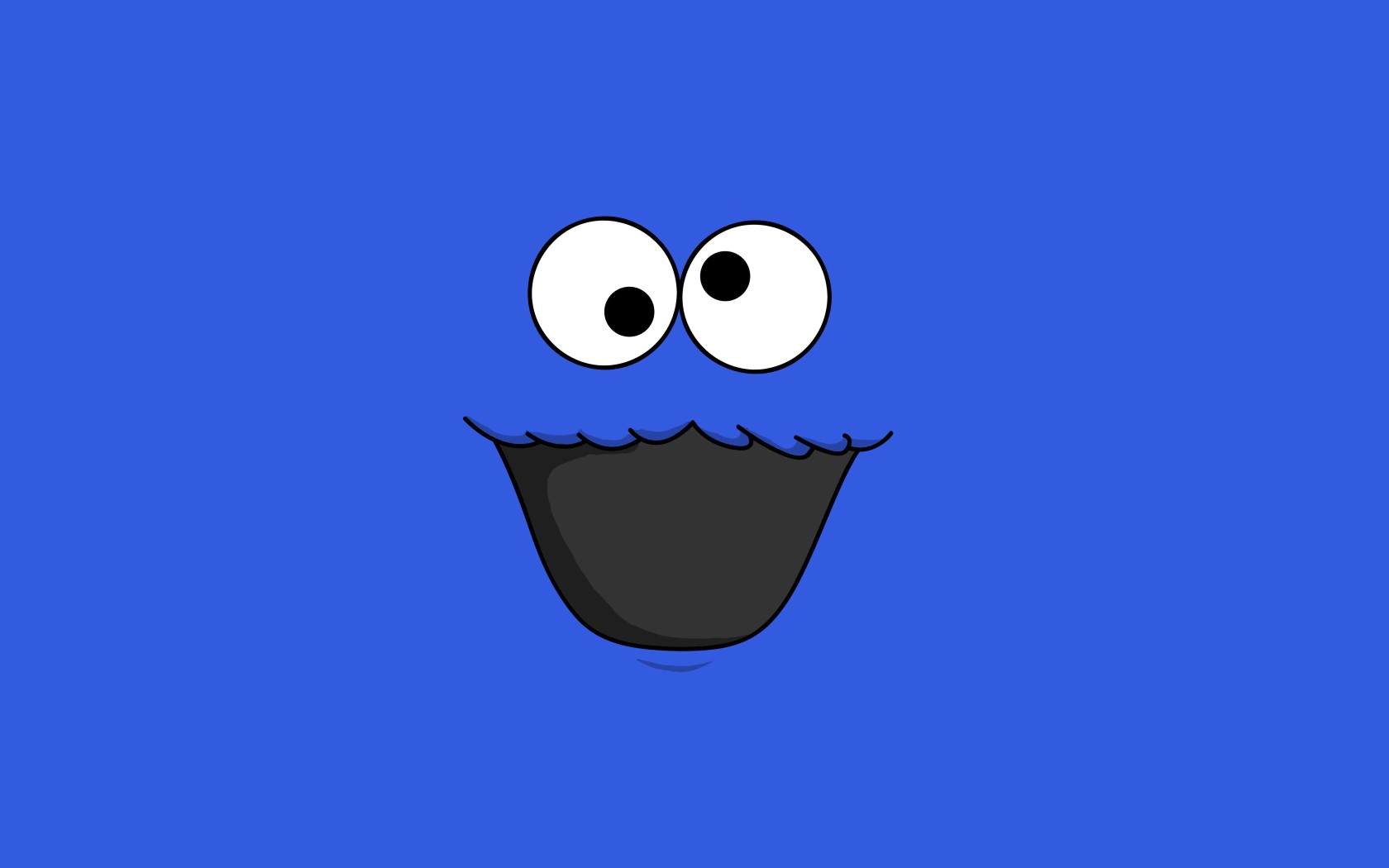 General 1680x1050 blue background minimalism Cookie Monster Sesame Street
