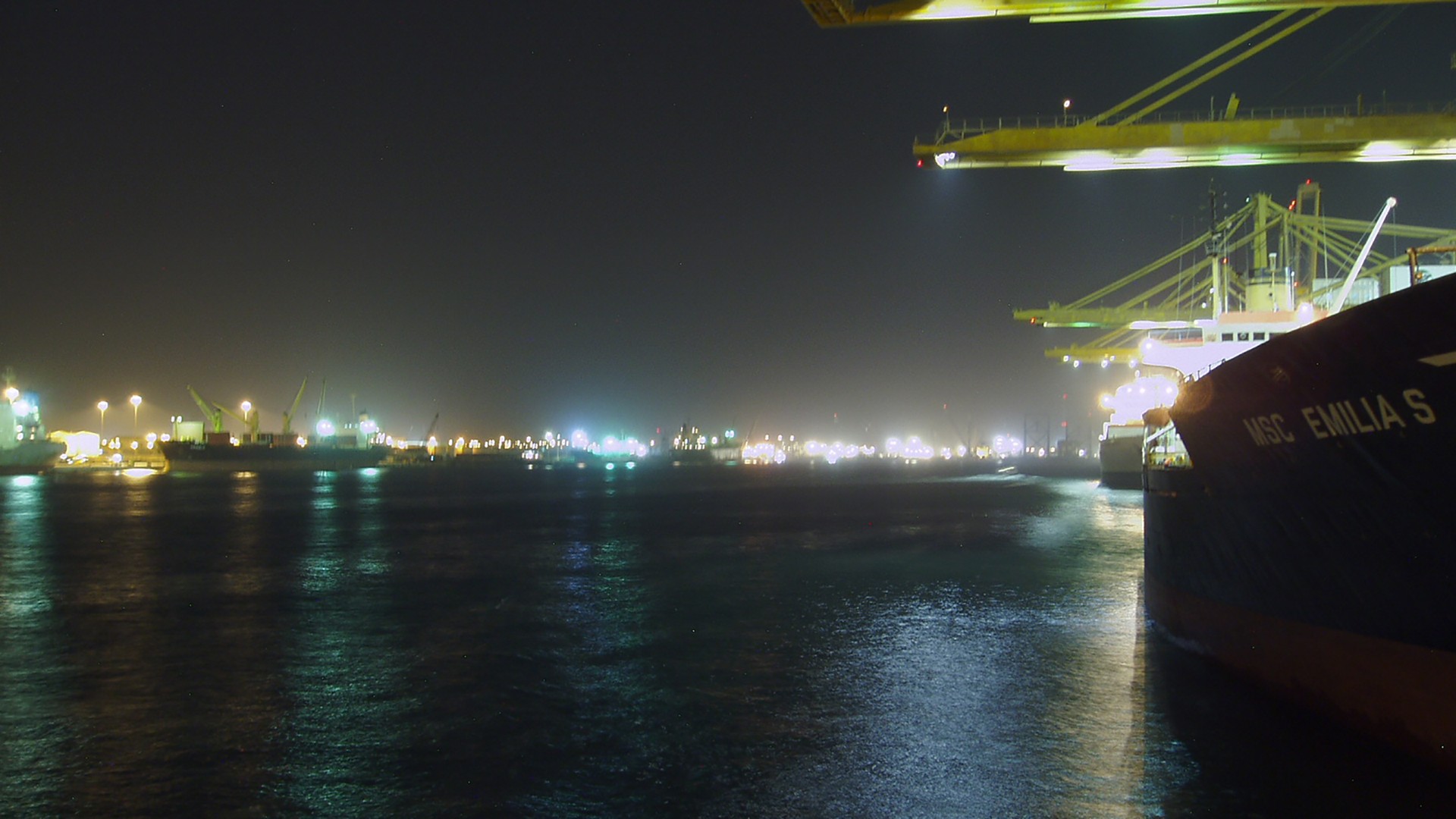 General 1920x1080 ship lights night ports Dubai harbor vehicle water