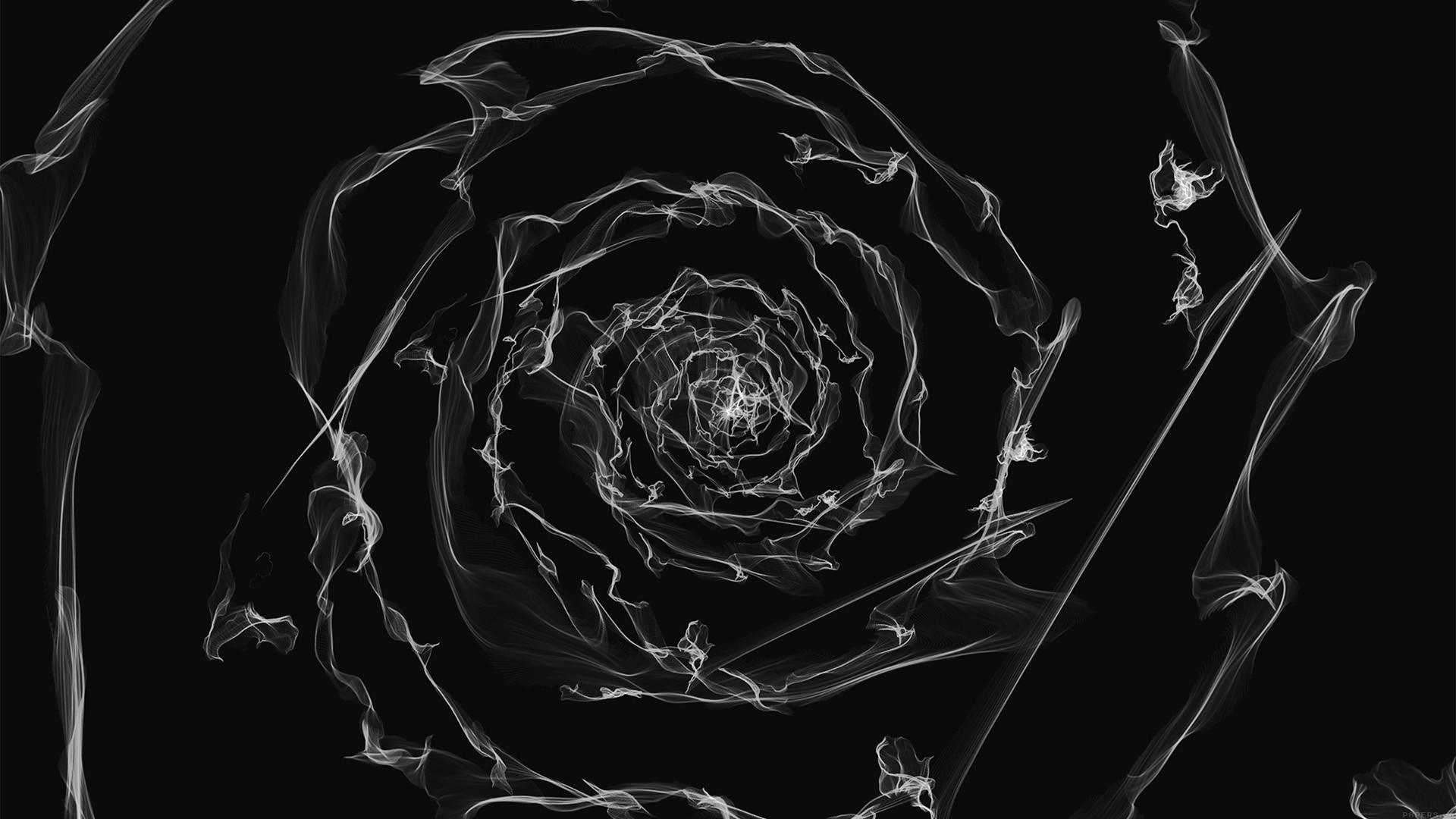 General 1920x1080 digital art minimalism smoke spiral black background abstract black monochrome