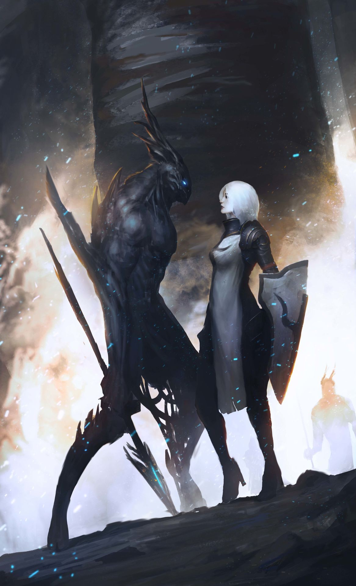 Anime 1167x1920 crusaders fantasy girl creature fantasy art Templar Crusader (Diablo) women