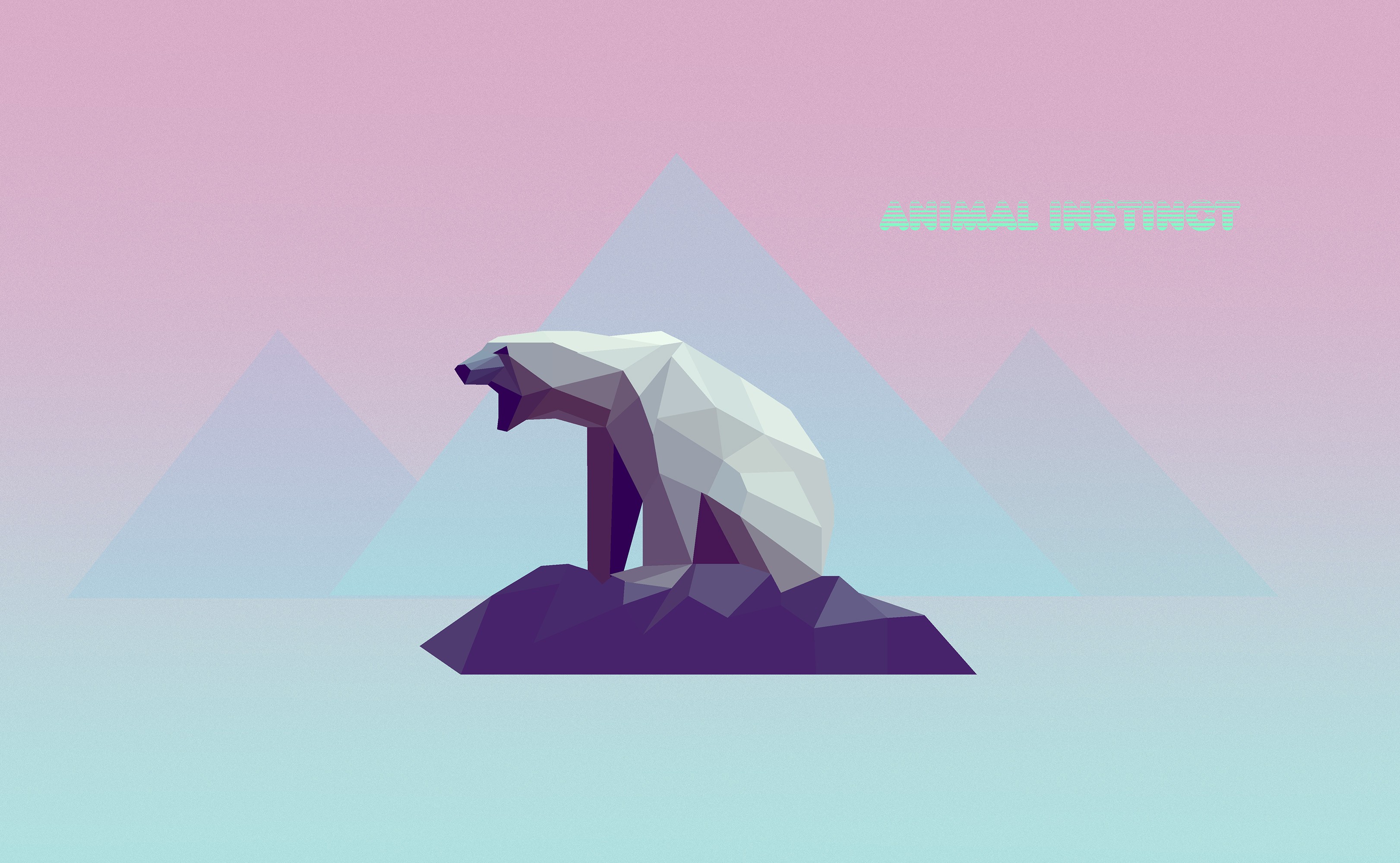 General 3243x2000 polar bears artwork animals bears digital art mammals pink background