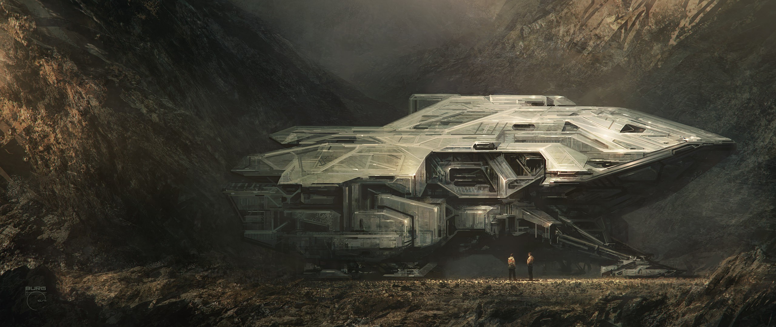 General 2560x1080 artwork science fiction spaceship vehicle futuristic