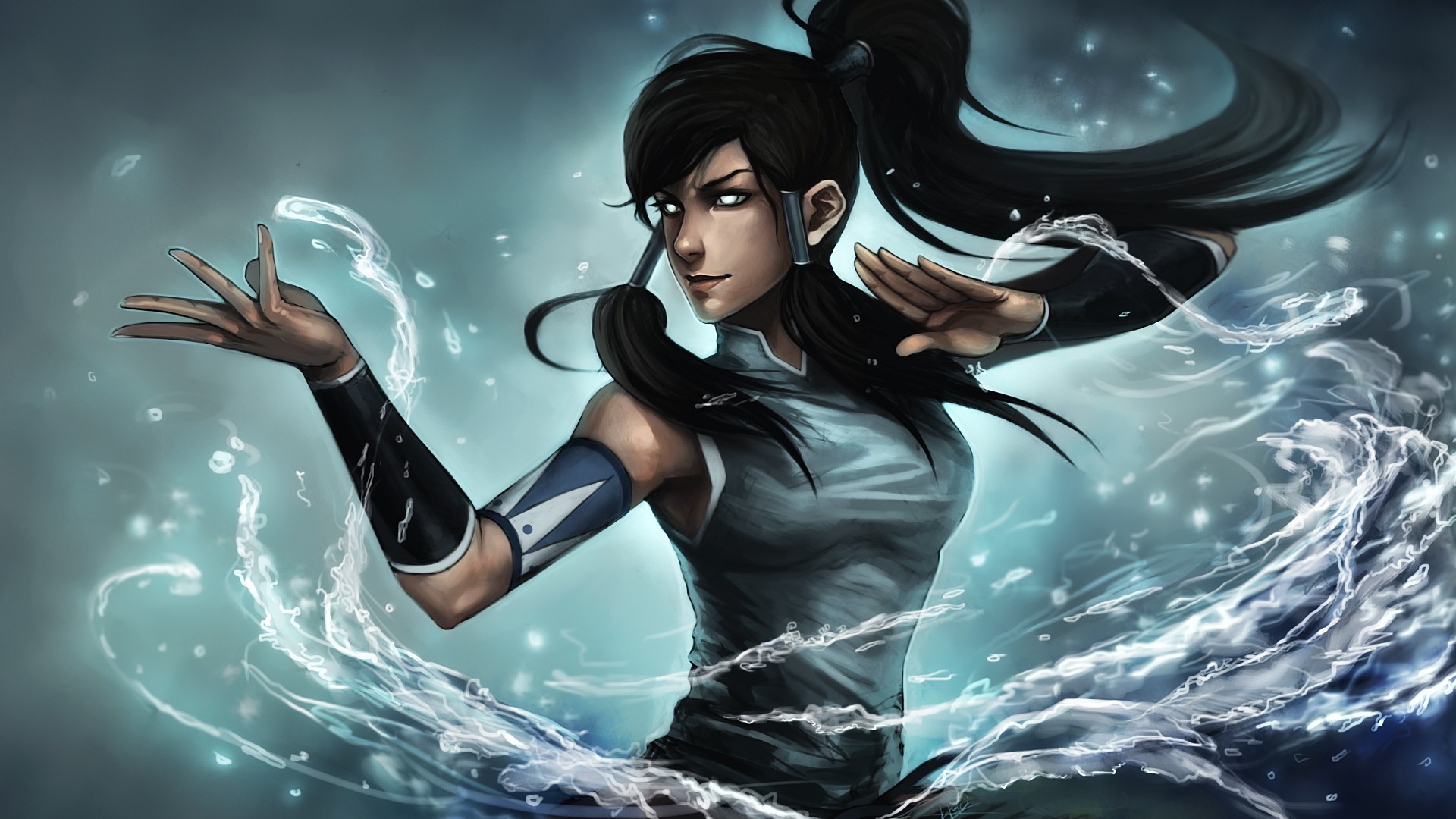 General 1920x1080 The Legend of Korra Korra Avatar water fantasy girl dark hair magic