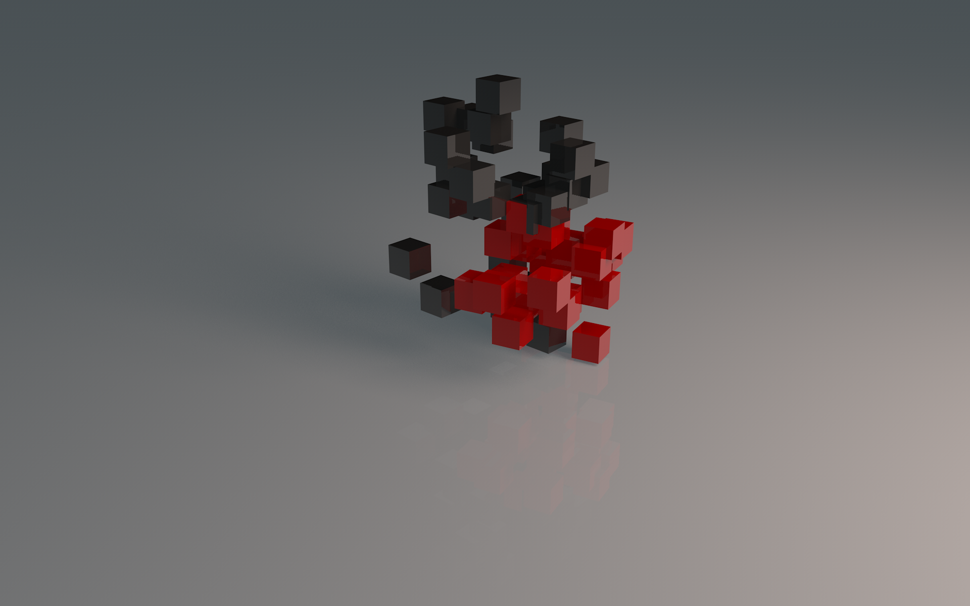 General 1920x1200 CGI 3D Blocks digital art simple background 3D Abstract minimalism gradient black red cube geometric figures