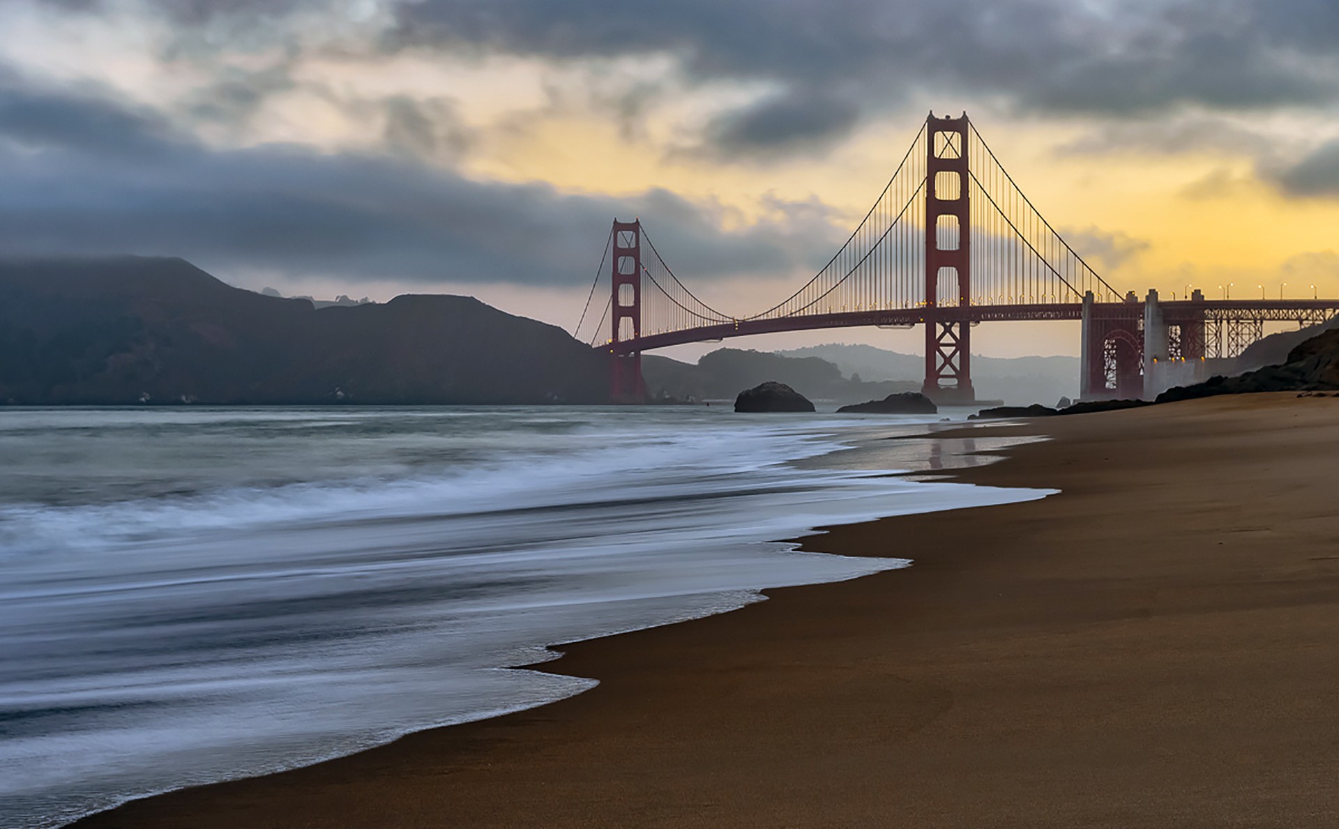 General 1920x1189 San Francisco USA Golden Gate Bridge bridge Pacific Ocean sea sky clouds beach landscape suspension bridge