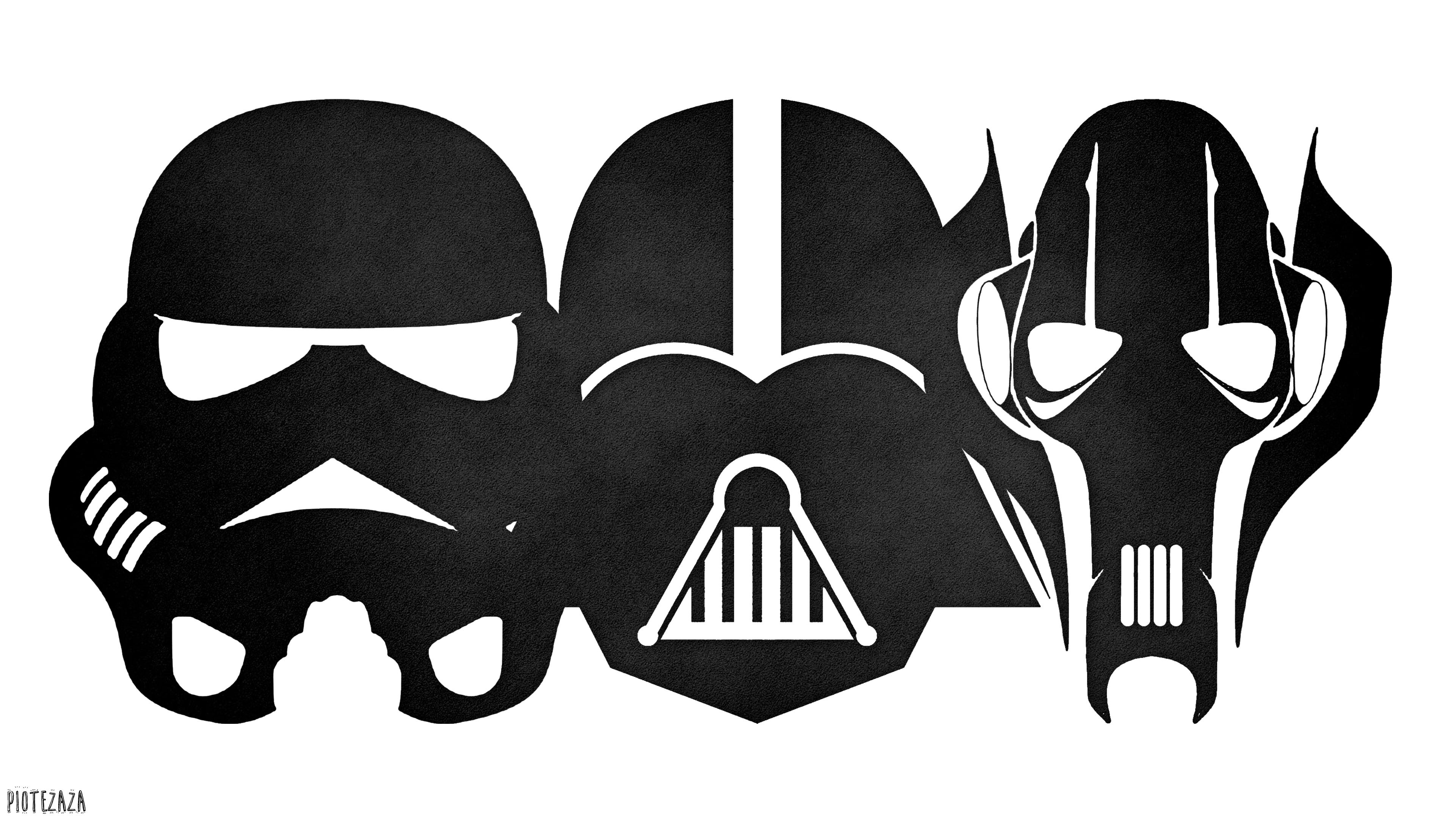 General 3840x2160 monochrome Star Wars helmet stormtrooper science fiction Imperial Stormtrooper Darth Vader General Grievous Star Wars Villains movie characters