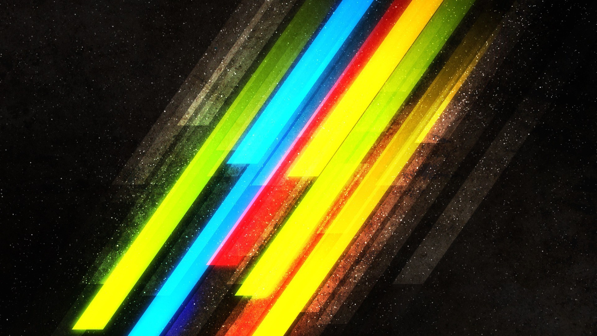 General 1920x1080 colorful abstract stripes minimalism digital art lines rainbows yellow