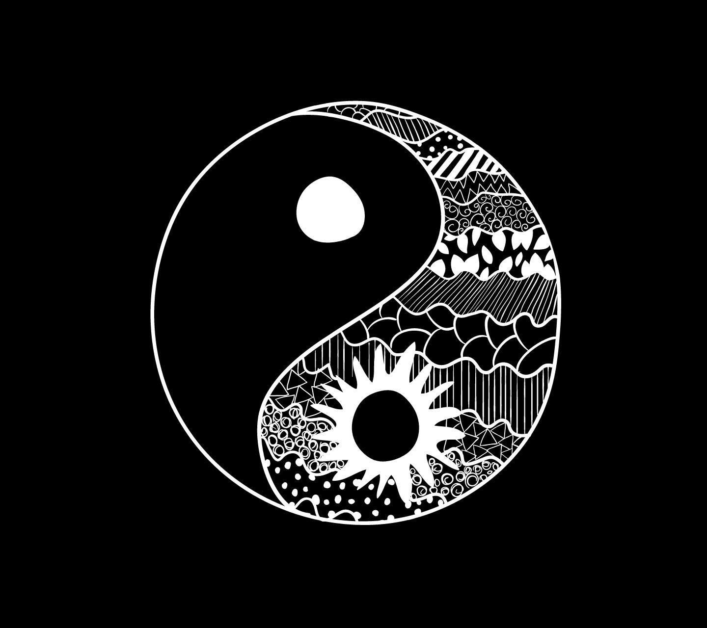 General 1440x1280 Yin and Yang monochrome symbols artwork simple background