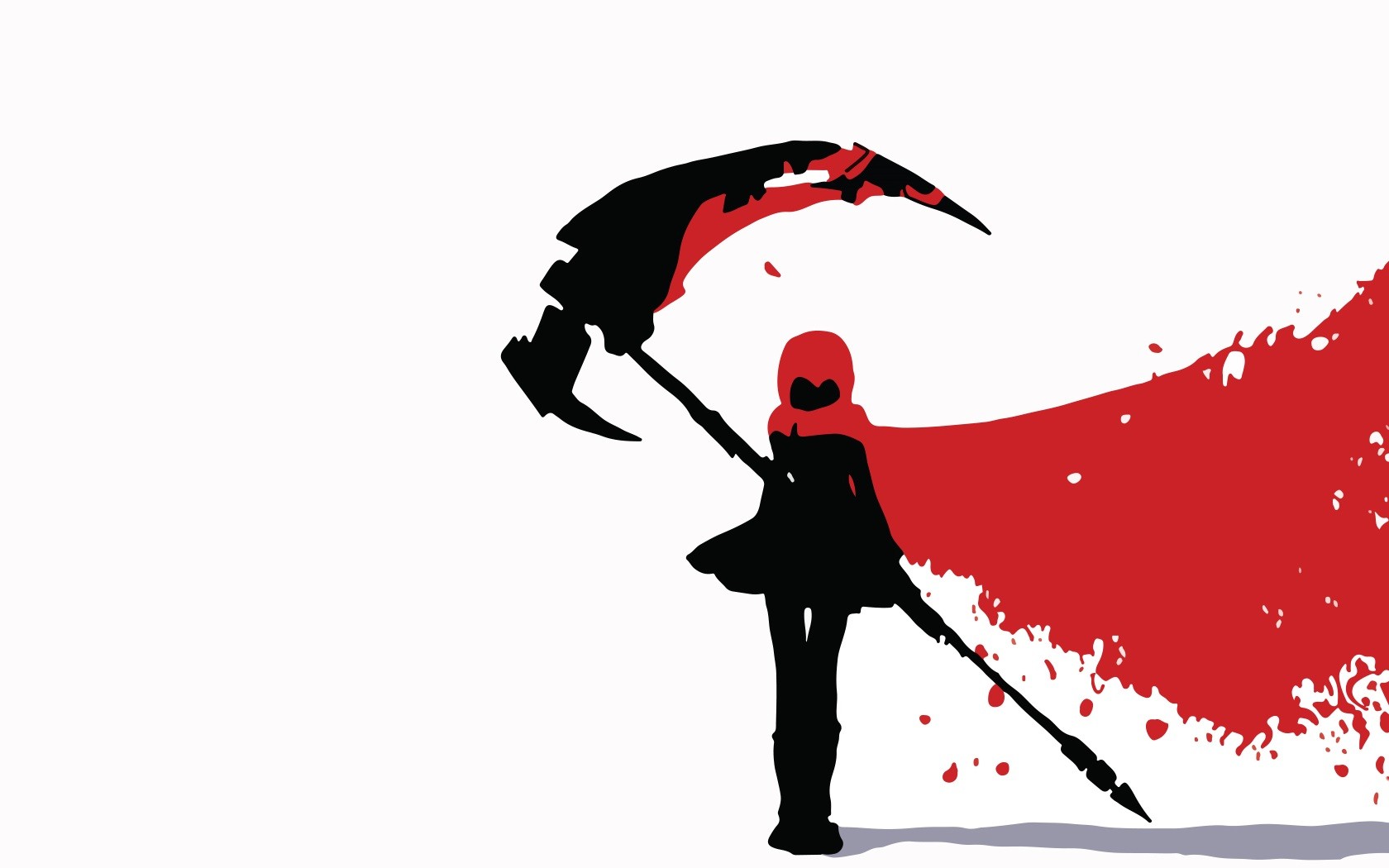 Anime 1680x1050 Ruby Rose (RWBY) Rooster Teeth RWBY simple background white background scythe anime