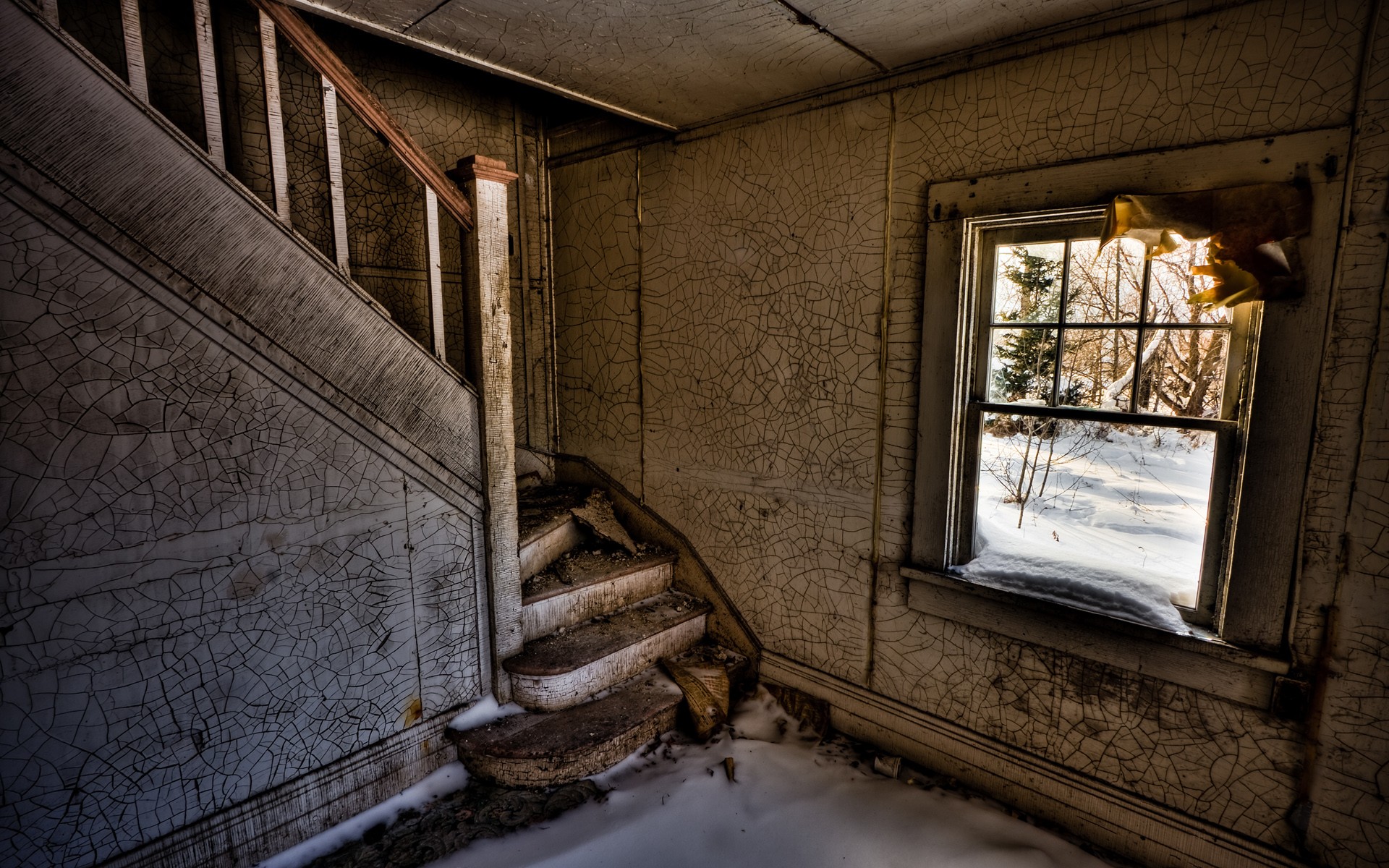 General 1920x1200 ruins old building window abandoned snow HDR