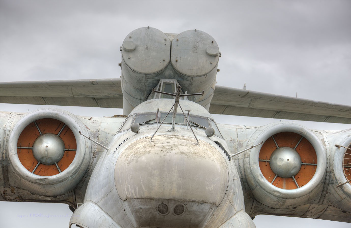General 1380x900 Lun class ekranoplan aircraft military aircraft Russian/Soviet aircraft military military vehicle vehicle frontal view overcast clouds