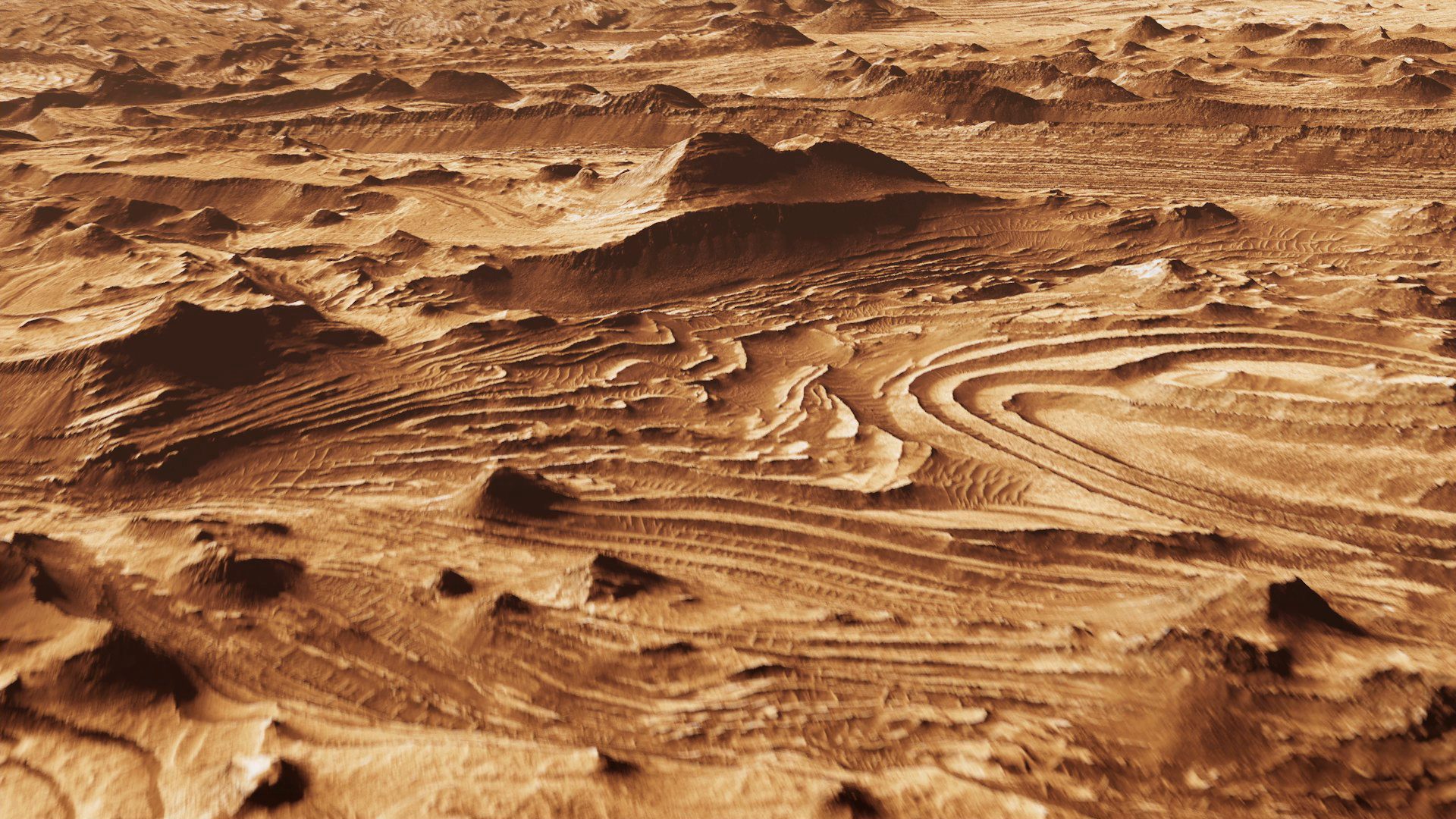 General 1920x1080 Mars planet landscape mountains space