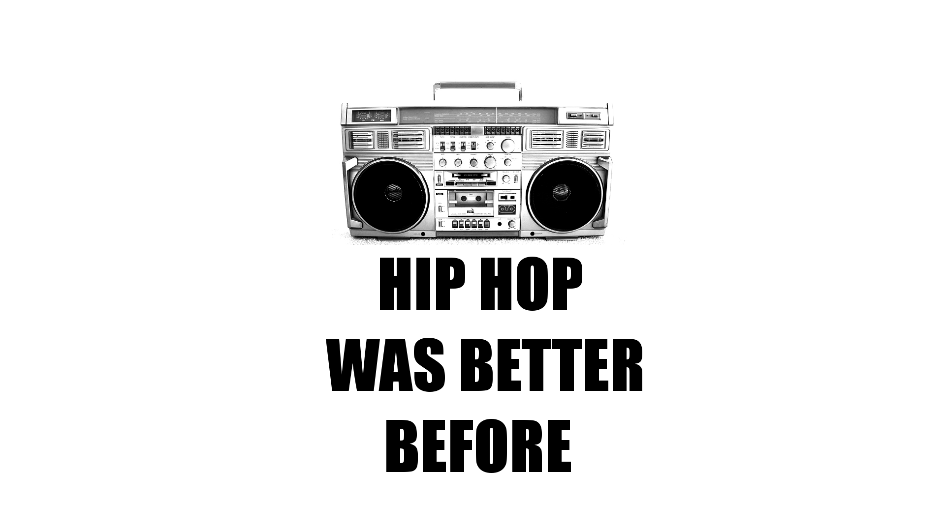 General 1920x1080 hip hop music monochrome boombox white white background text