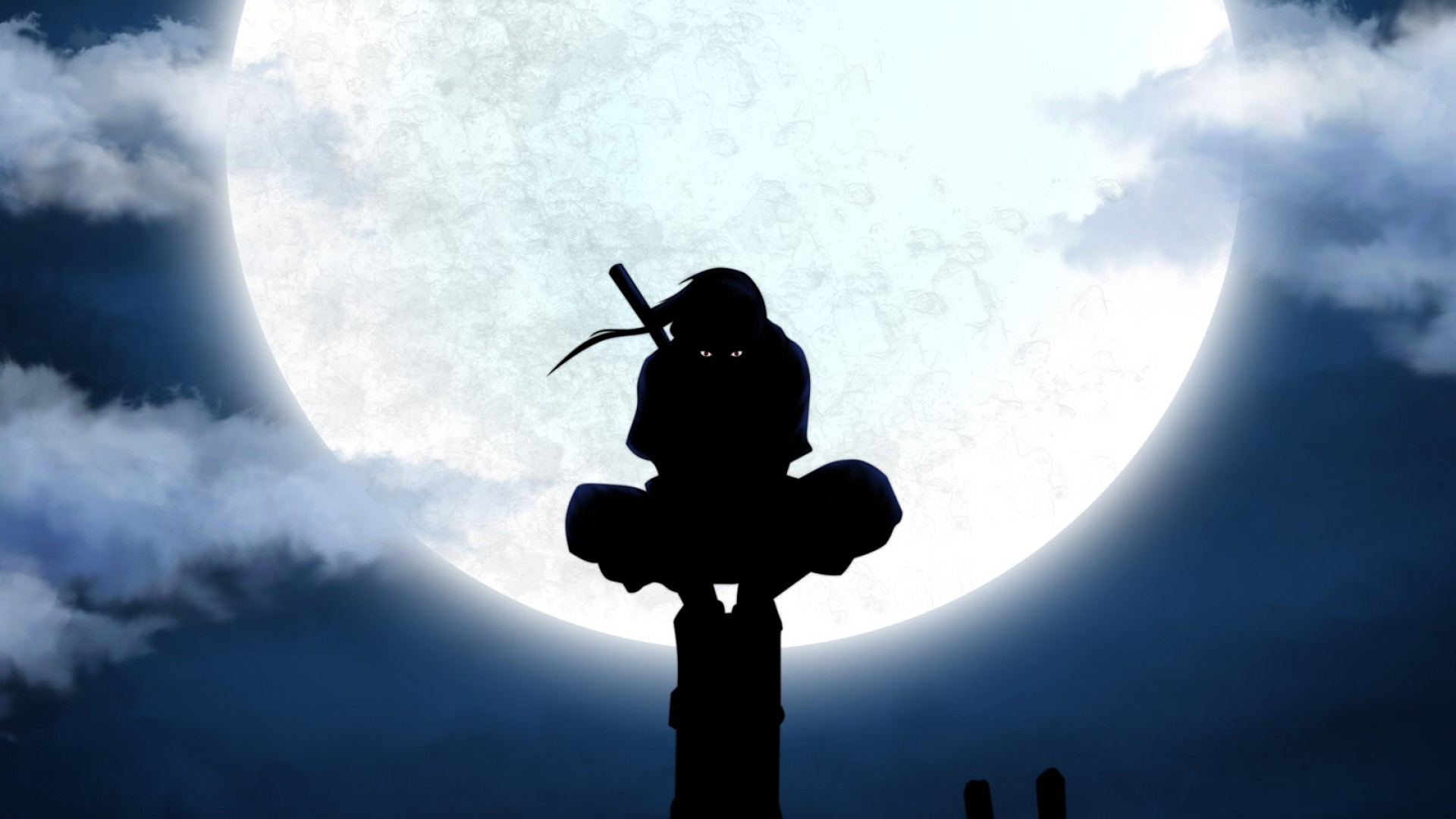Anime 1920x1080 Uchiha Itachi Naruto Shippuden ANBU silhouette Moon anime