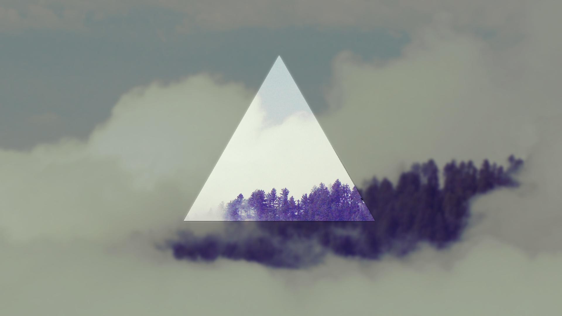 General 1920x1080 landscape geometry low poly shapes triangle digital art trees