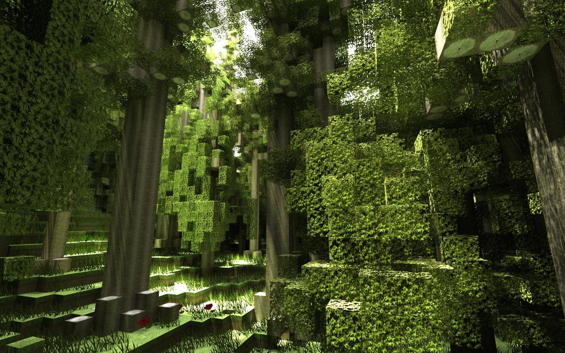 General 1920x1200 Minecraft CGI screen shot forest PC gaming video games