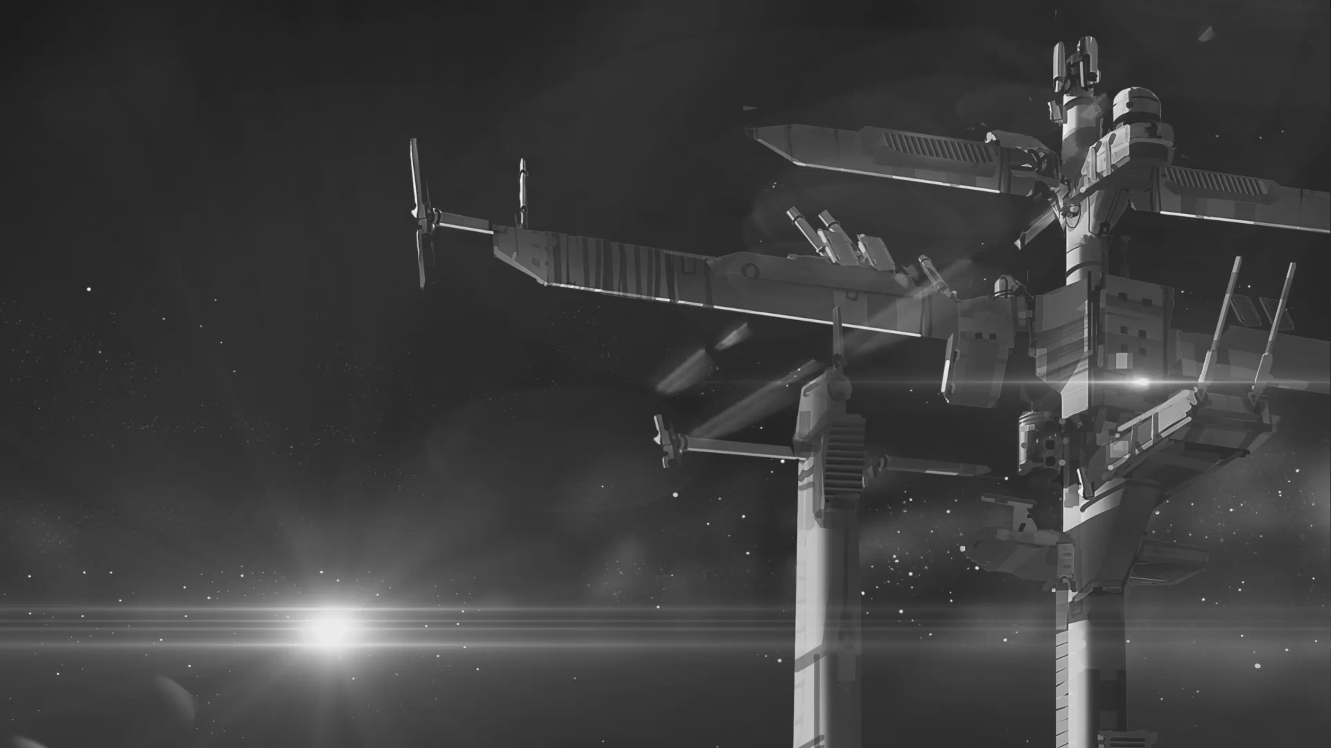 General 1920x1080 Homeworld PC gaming screen shot space station monochrome space