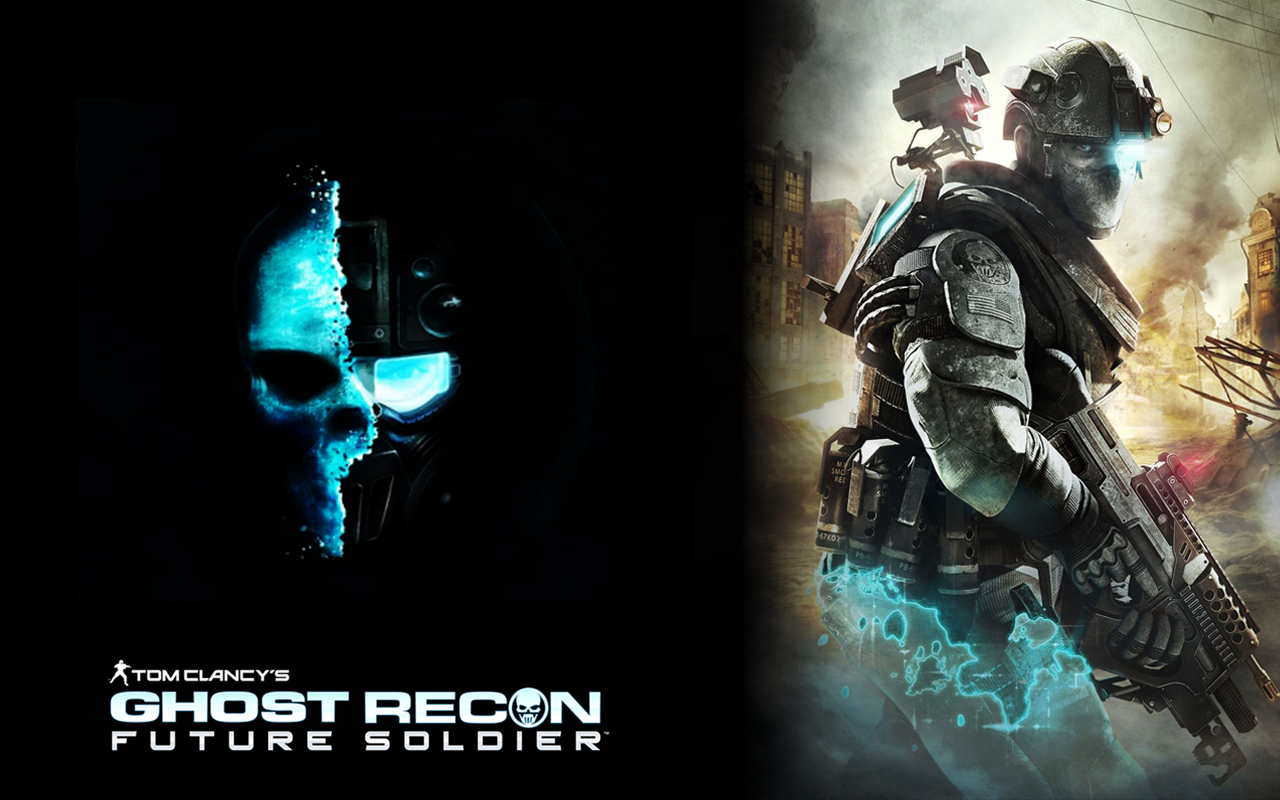 General 1280x800 video games Tom Clancy's Ghost Recon: Future Soldier cyan PC gaming video game men weapon skull video game art