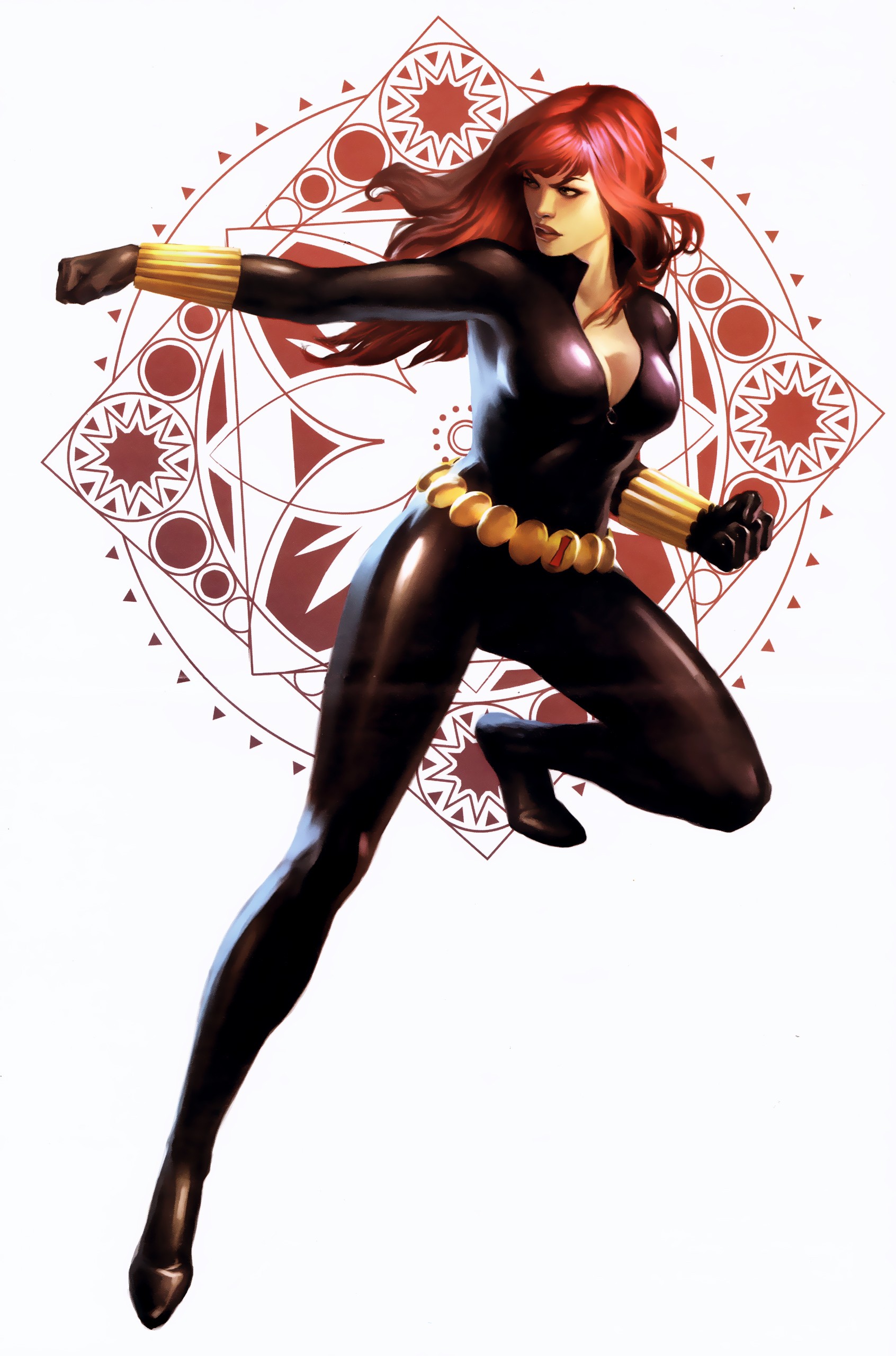 General 1692x2560 comics Marvel Comics Black Widow superheroines redhead fist legs angry face simple background white background Marvel Girl long hair
