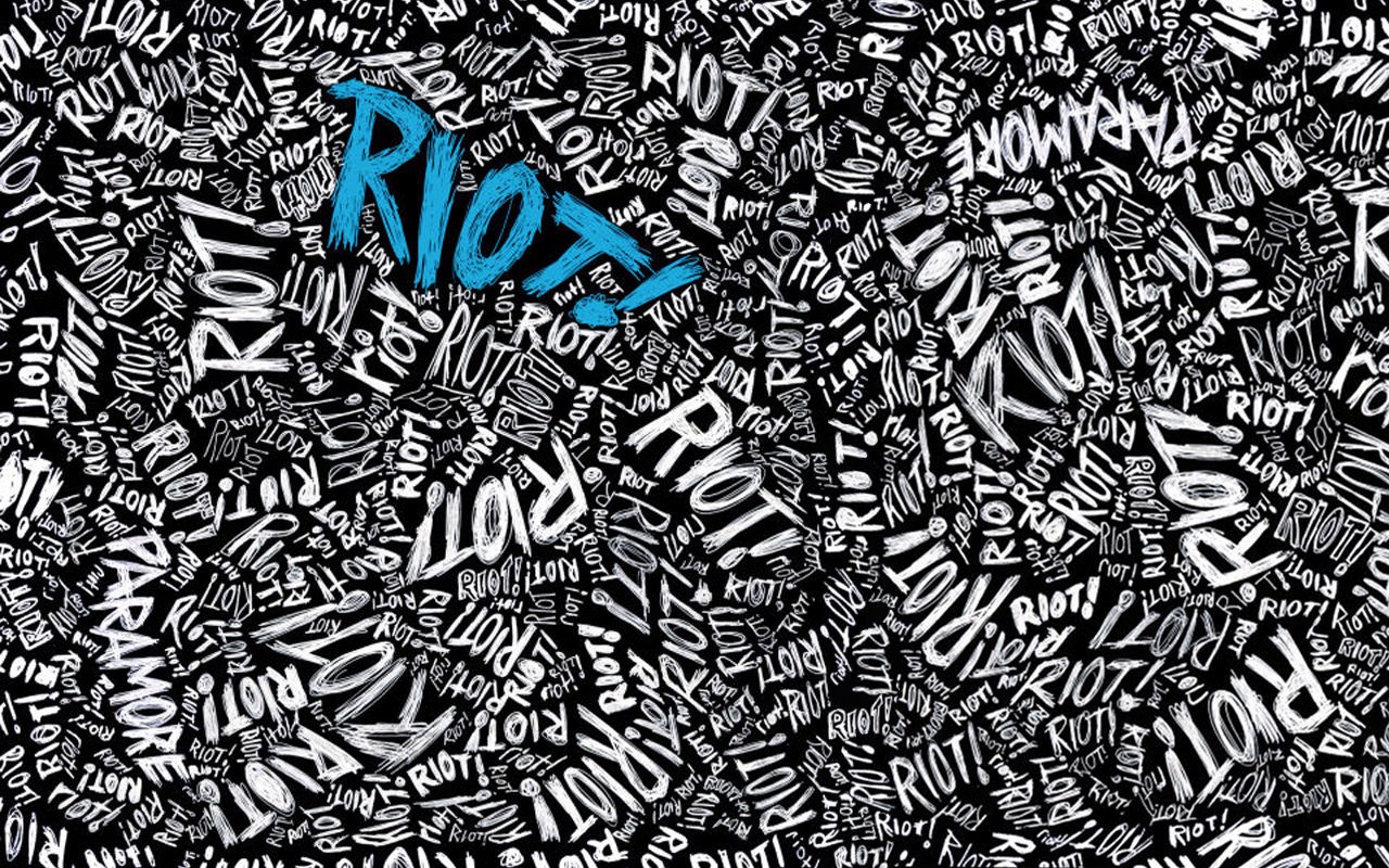 General 1280x800 typography Paramore riots album covers selective coloring text