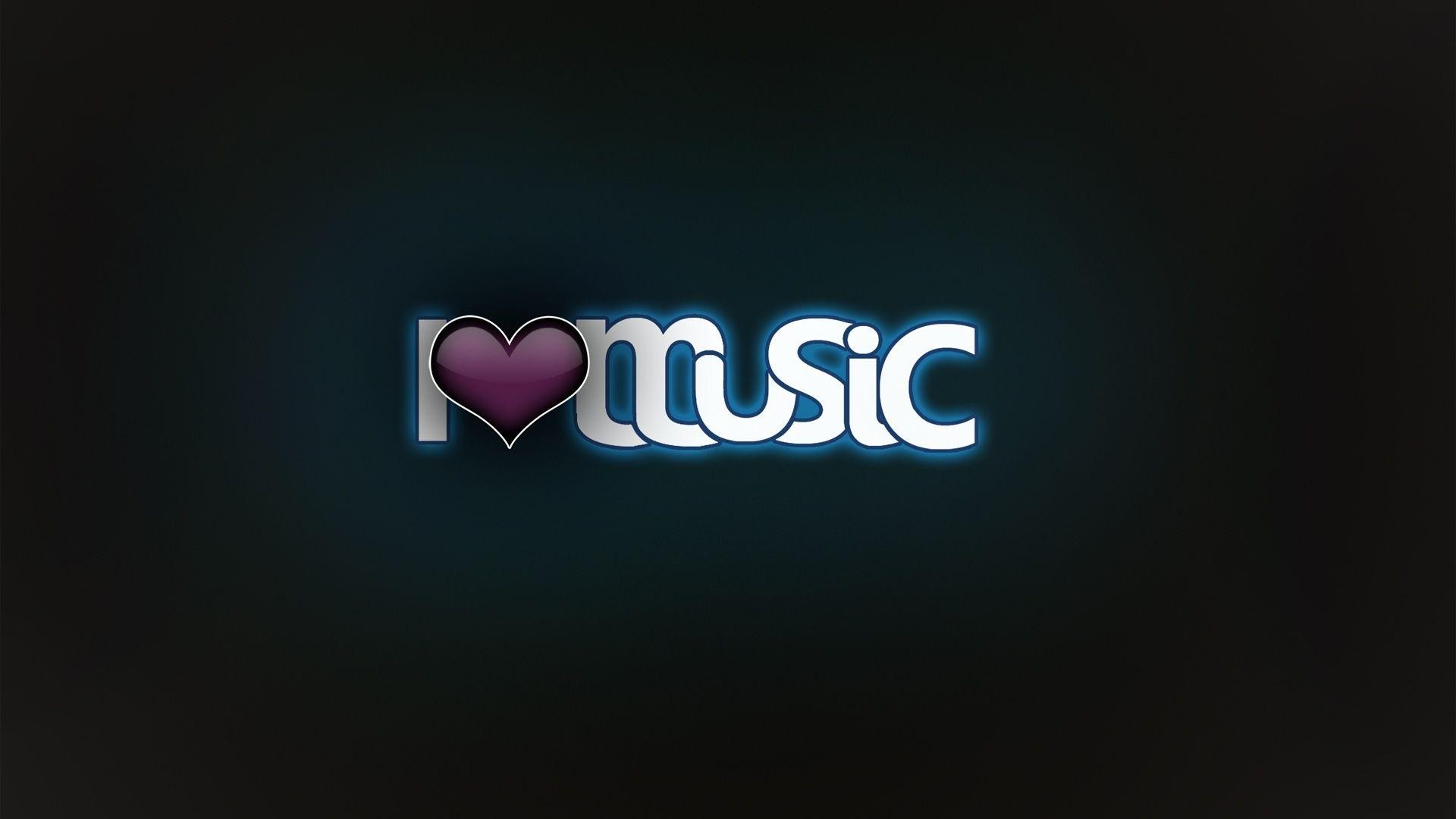 General 1920x1080 Music is Life heart (design) simple background music
