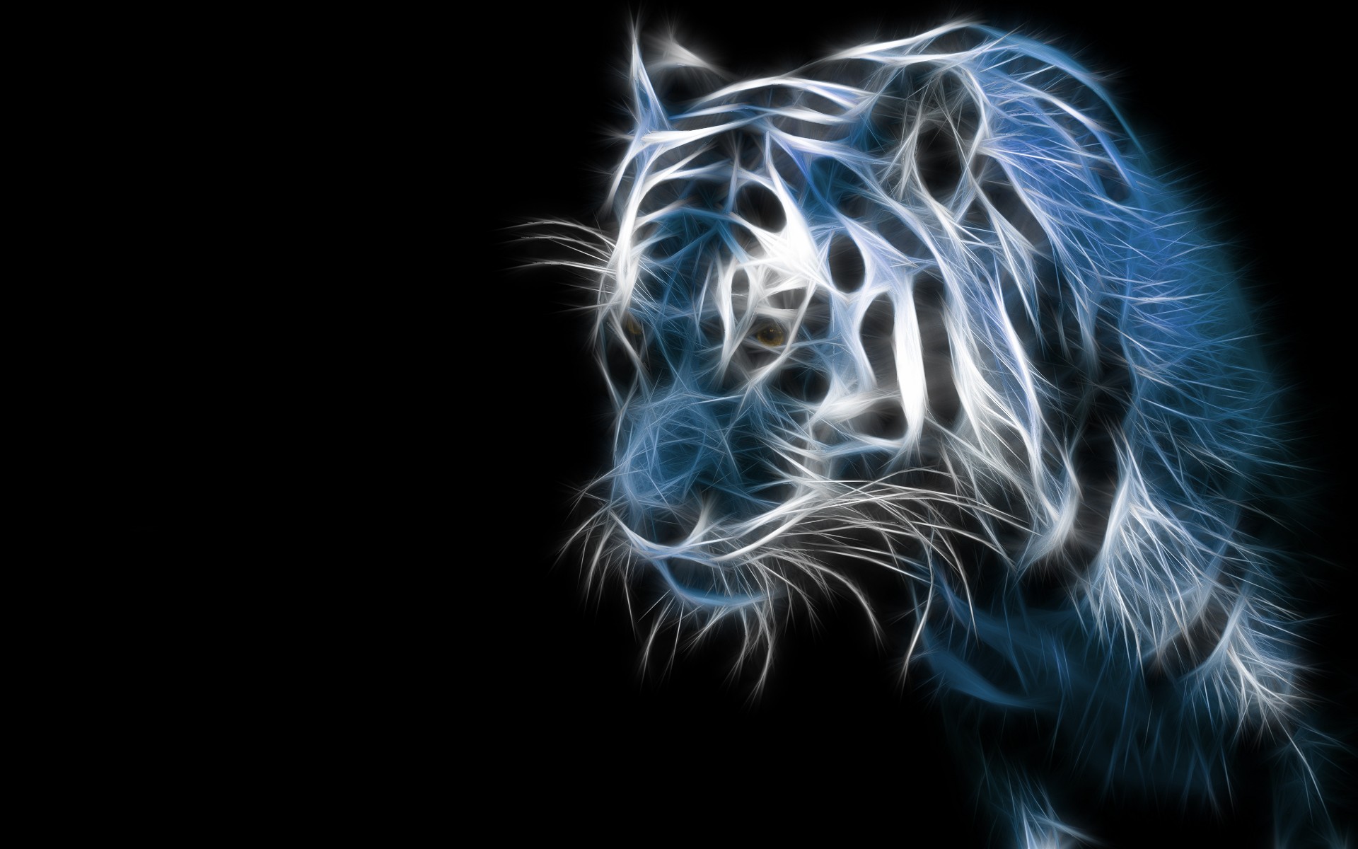 General 1920x1200 animals tiger Fractalius mammals big cats digital art simple background