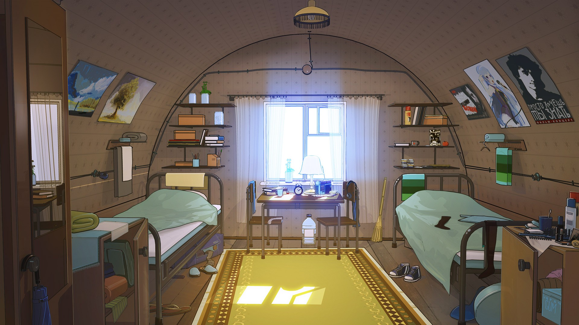 General 1920x1080 Everlasting Summer (visual novel) bed bedroom carpet indoors anime interior