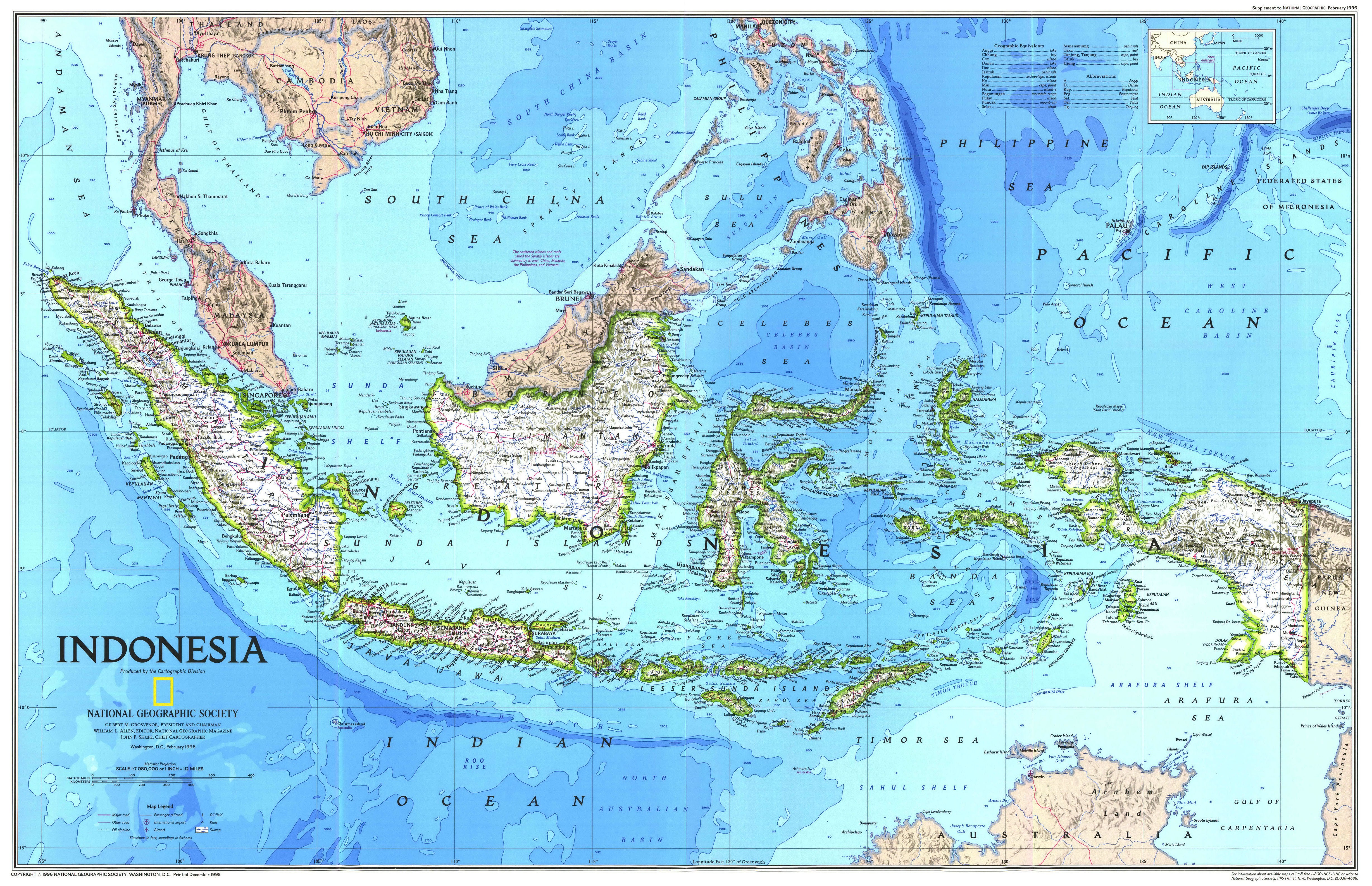 General 4912x3174 Indonesia map National Geographic