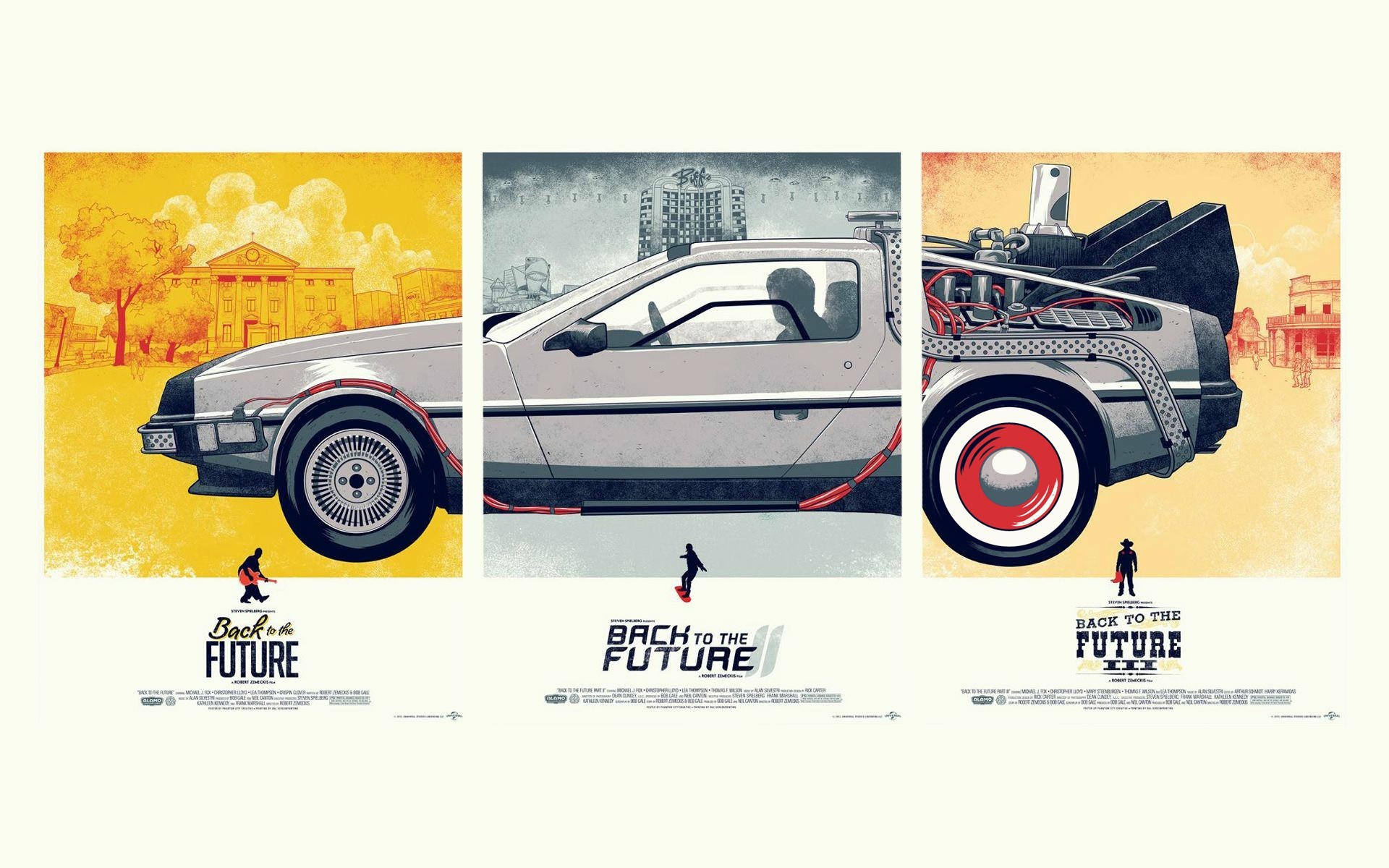 General 1920x1200 car movies Back to the Future DeLorean Time Machine silver cars time travel collage Back to the Future II (Movies) Back to the Future III (Movie) simple background white background