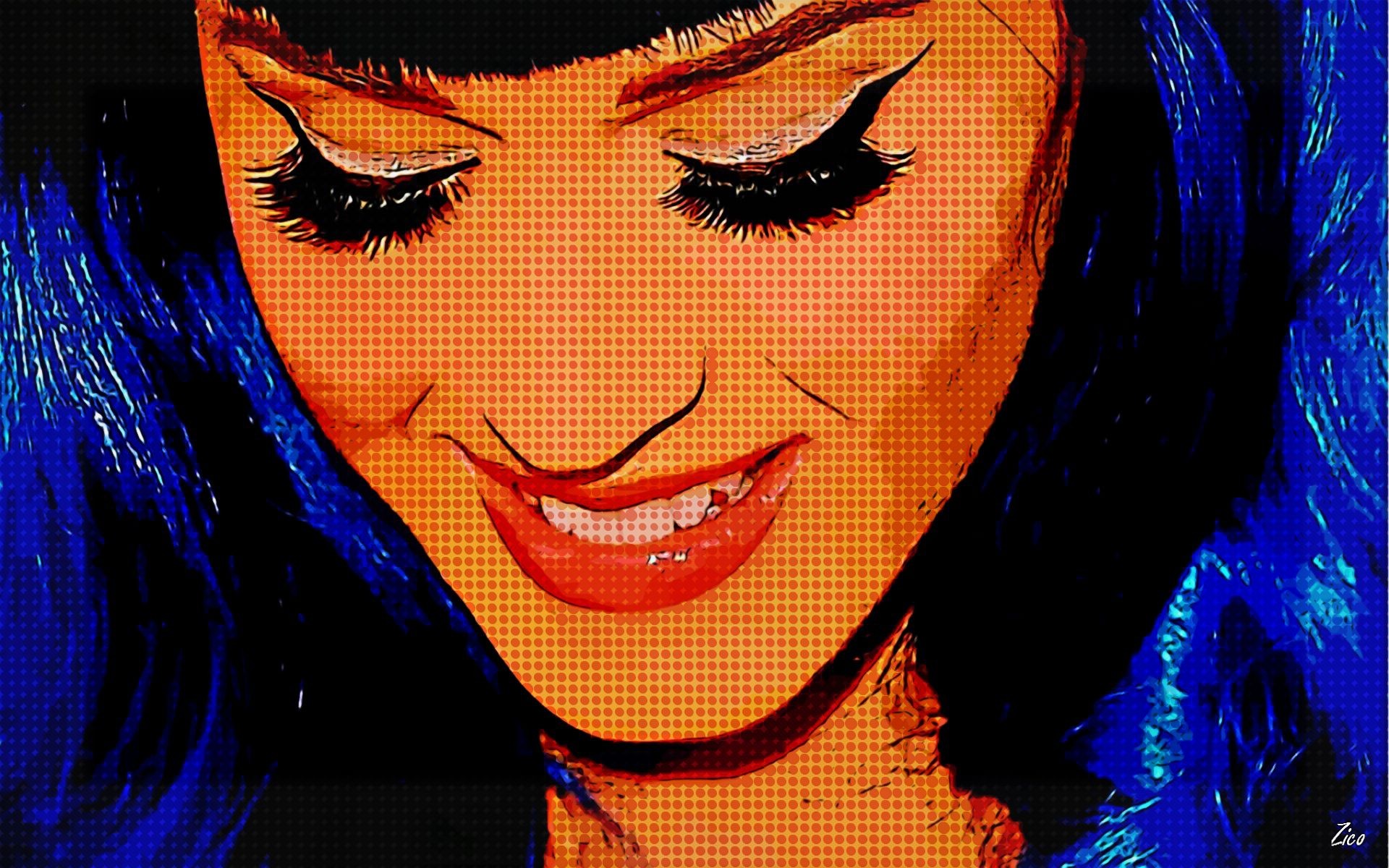 General 1920x1200 digital art cartoon model singer celebrity women Katy Perry pop art face artwork