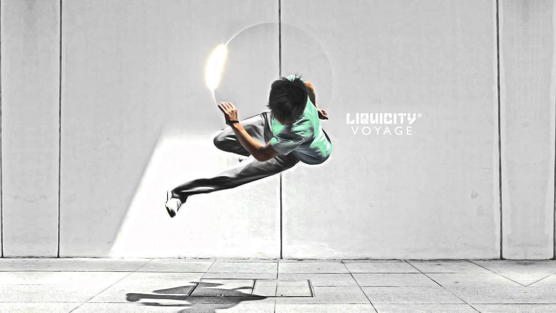 General 1920x1080 Liquicity digital art people wall shadow jumping
