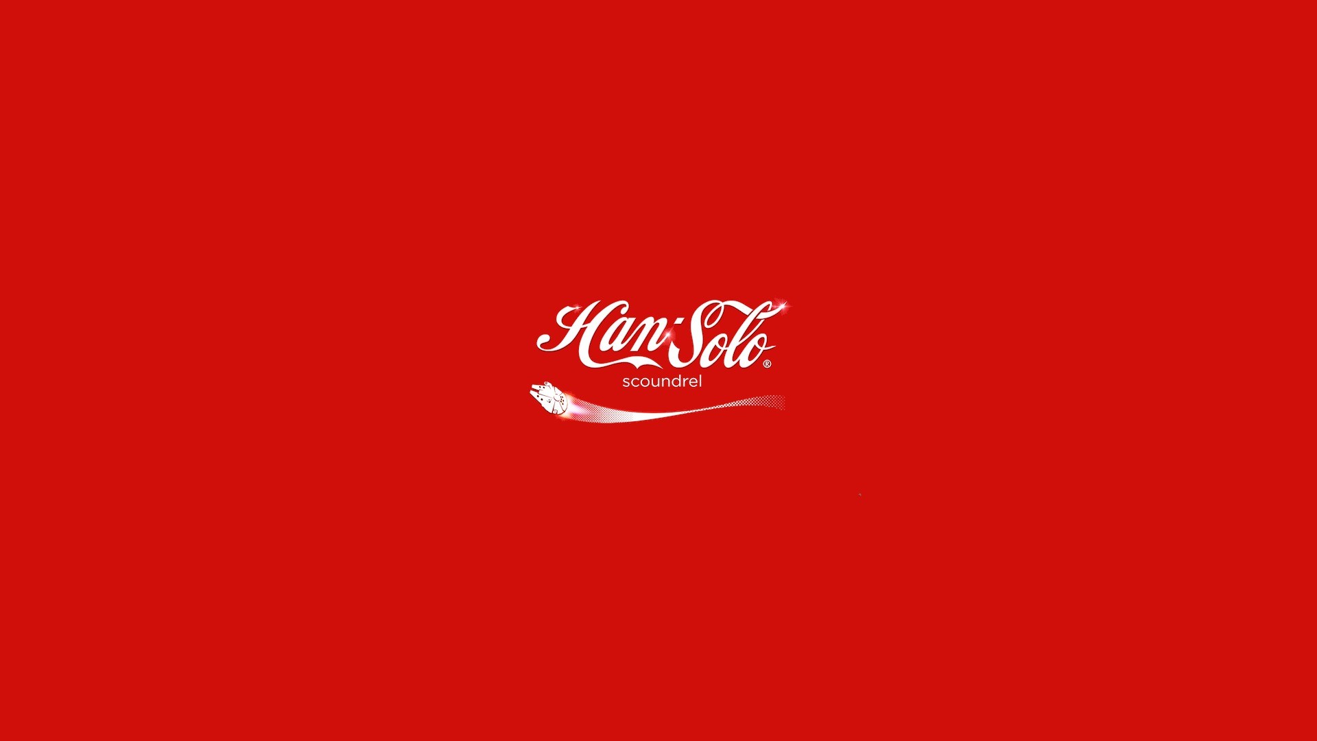 General 1920x1080 Coca-Cola Han Solo simple background Millennium Falcon red background minimalism Star Wars humor Star Wars Humor typography science fiction movies spaceship Star Wars Ships vehicle logo