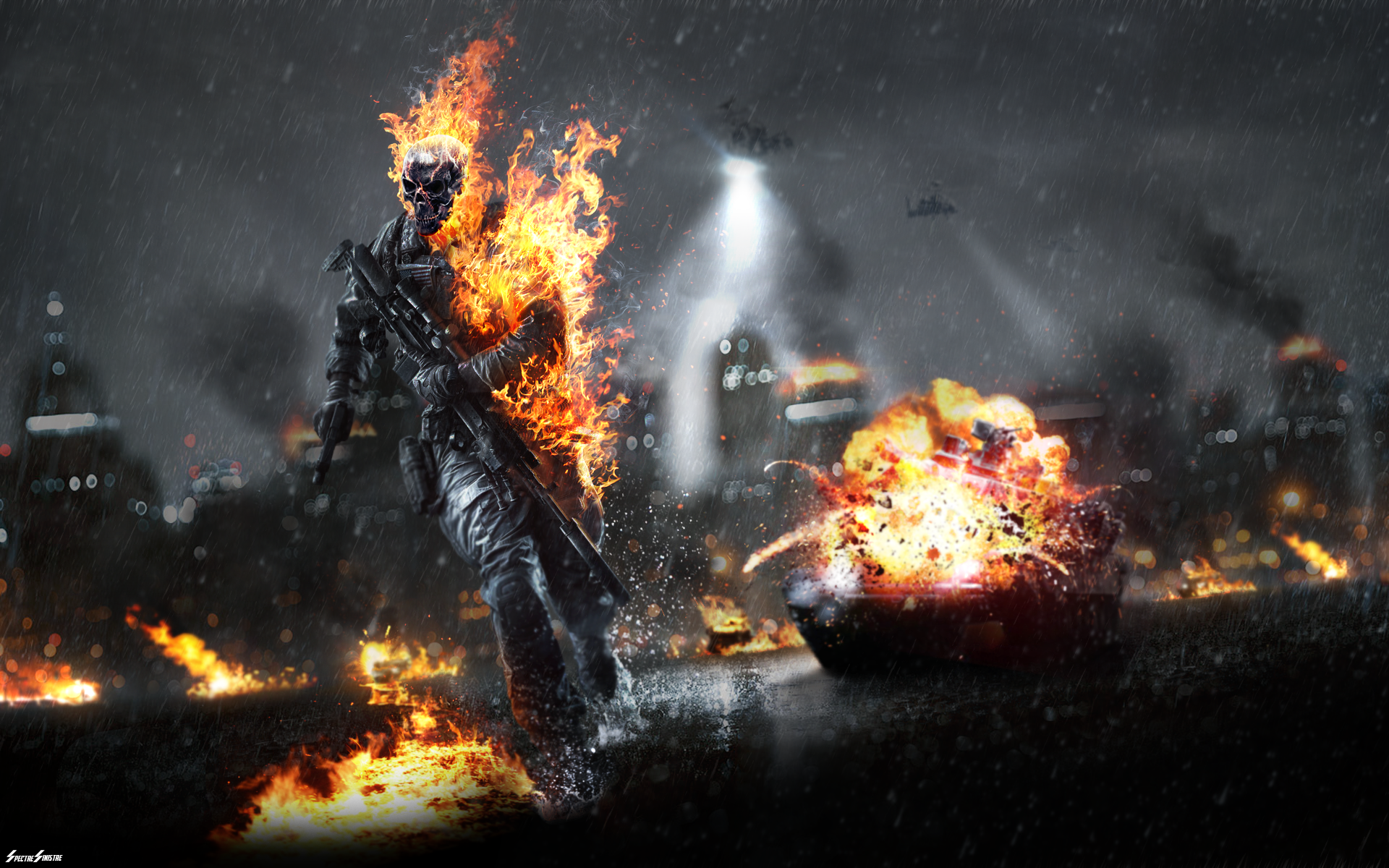 General 1920x1200 fire fire man video games Battlefield 4 Battlefield (game) skull EA DICE Electronic Arts first-person shooter