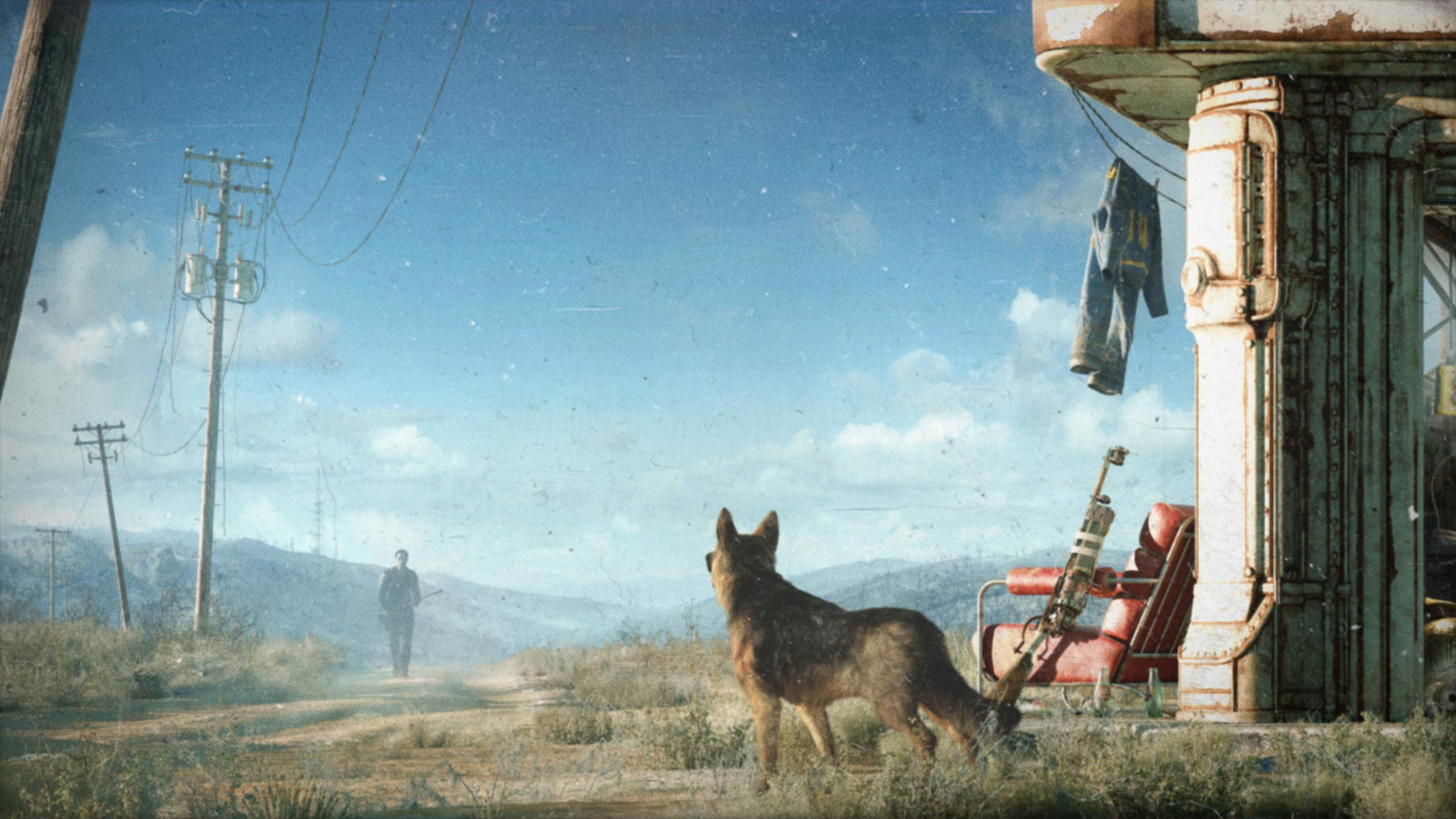 General 2560x1440 Fallout video games Fallout 4 Dogmeat PC gaming dog video game art