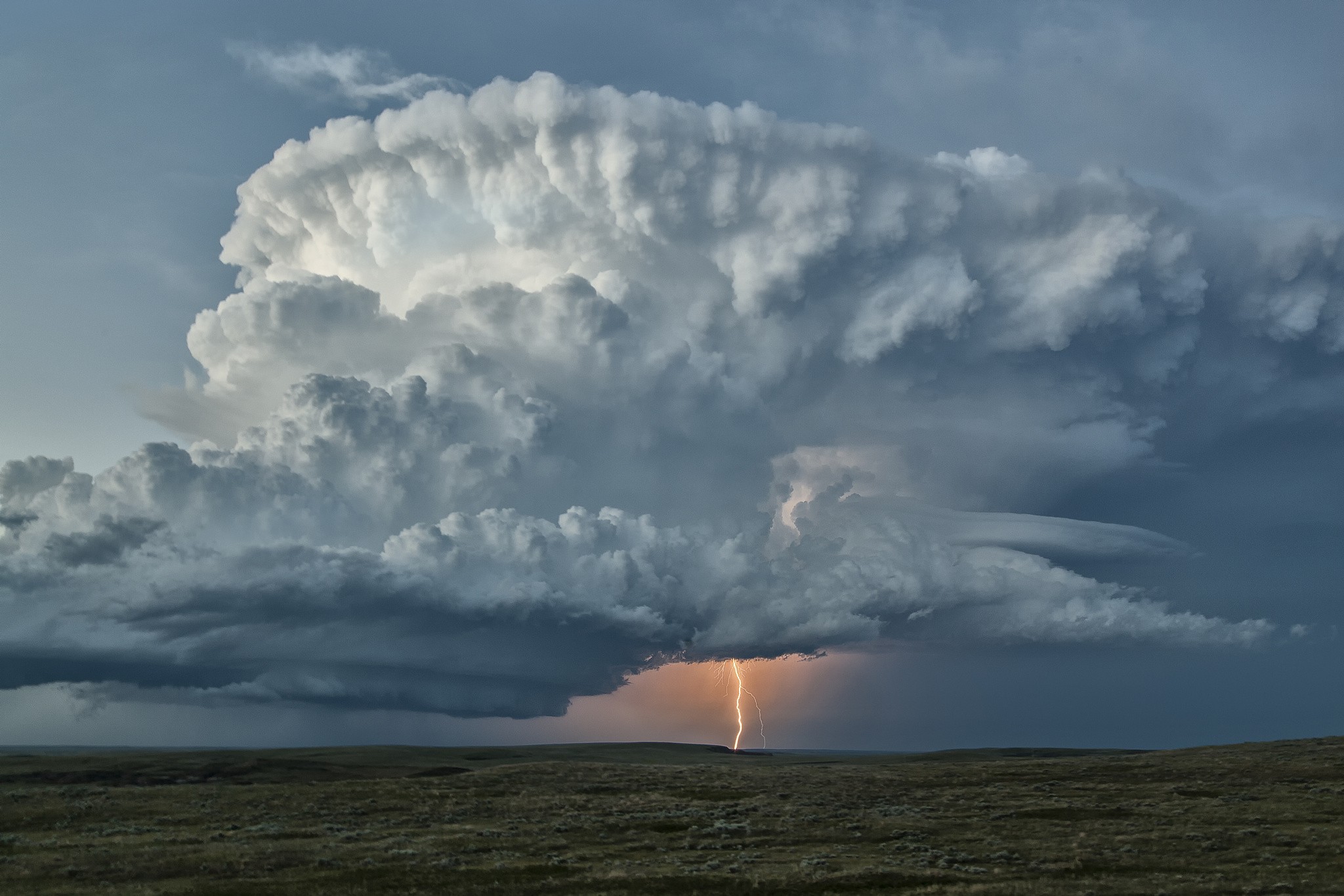 General 2048x1365 nature landscape clouds lightning storm sky field plains