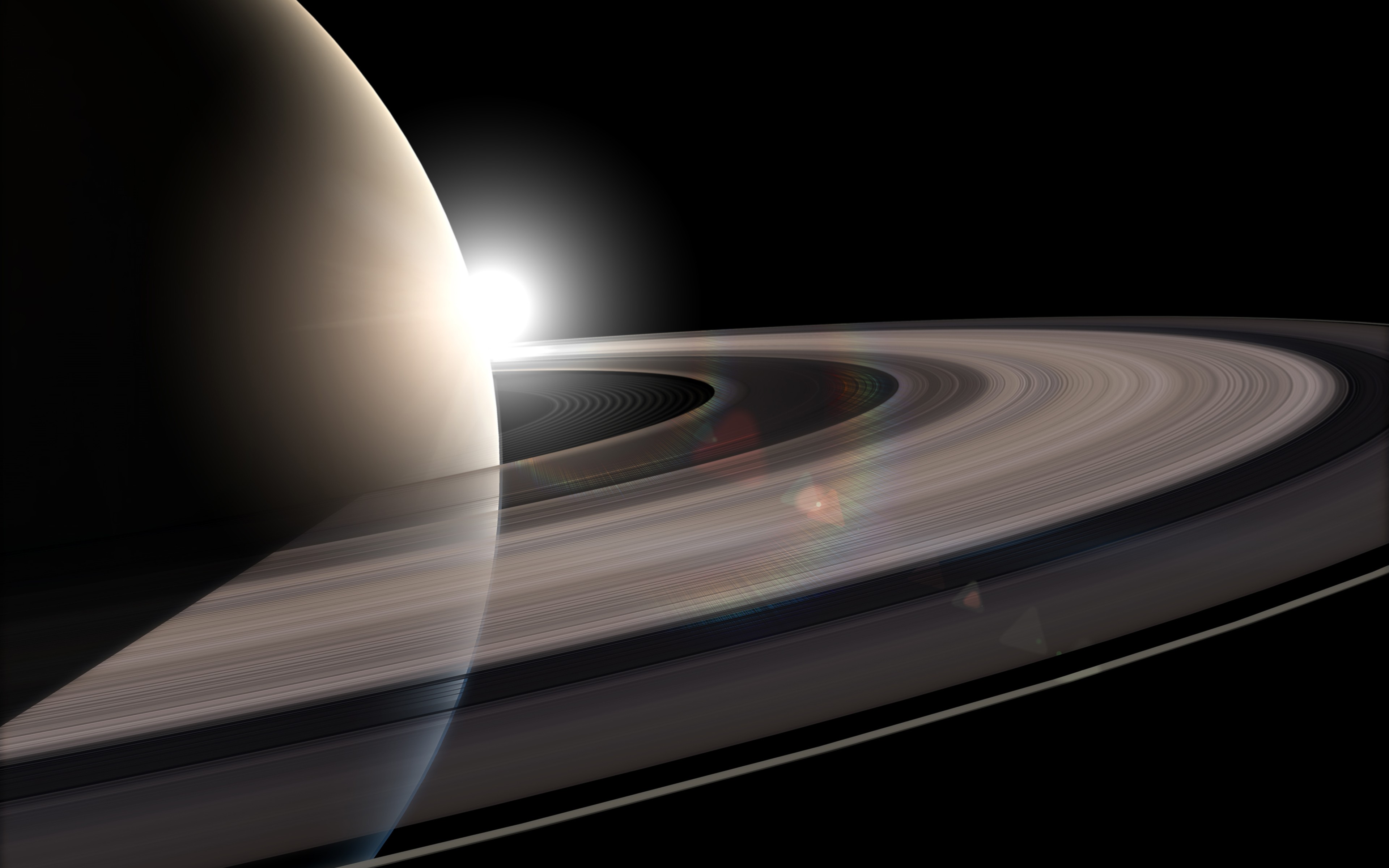 General 3840x2400 Saturn planet Solar System planetary rings space digital art space art