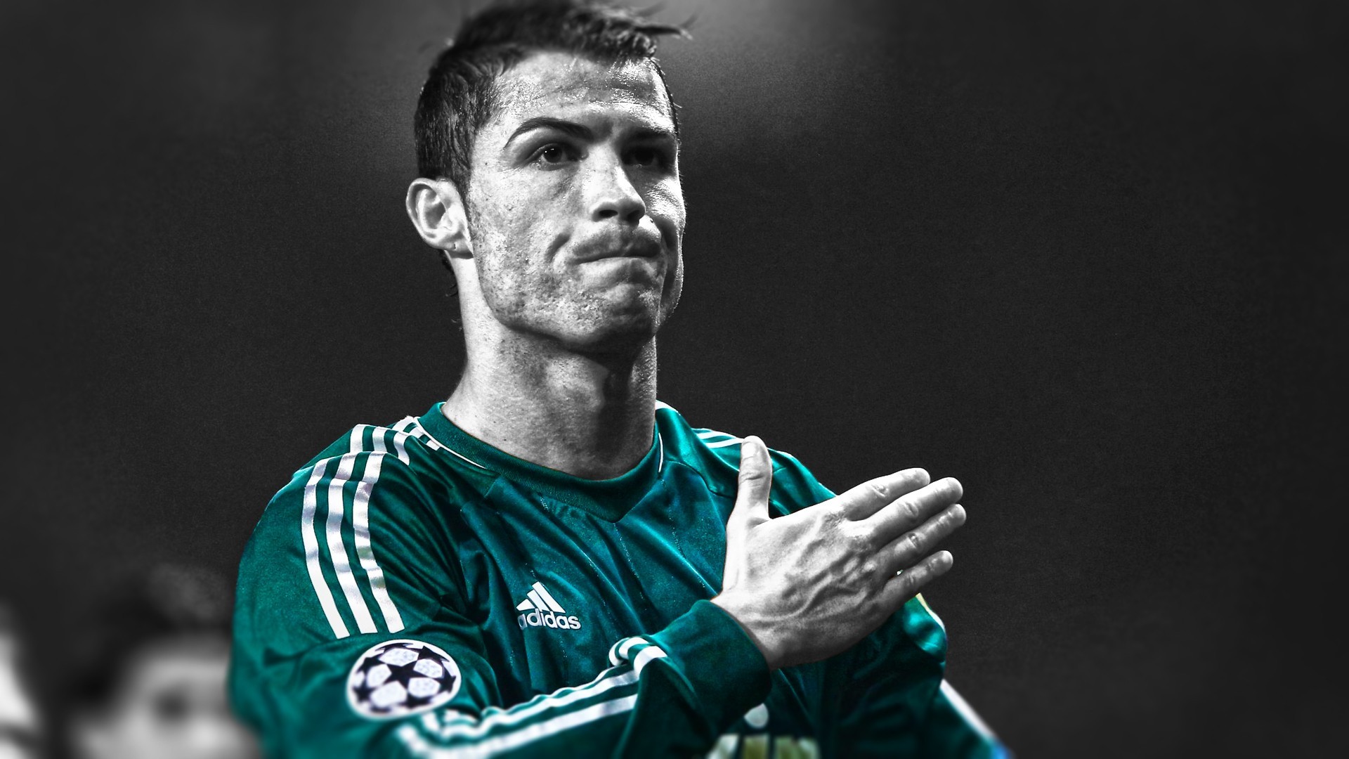 People 1920x1080 Cristiano Ronaldo Real Madrid selective coloring sport men soccer