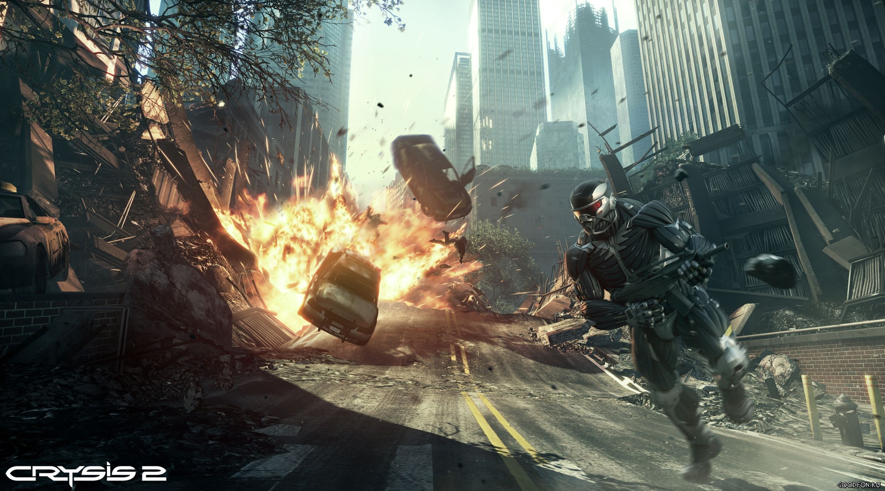 General 2884x1600 Crysis 2 video games futuristic explosion video game art