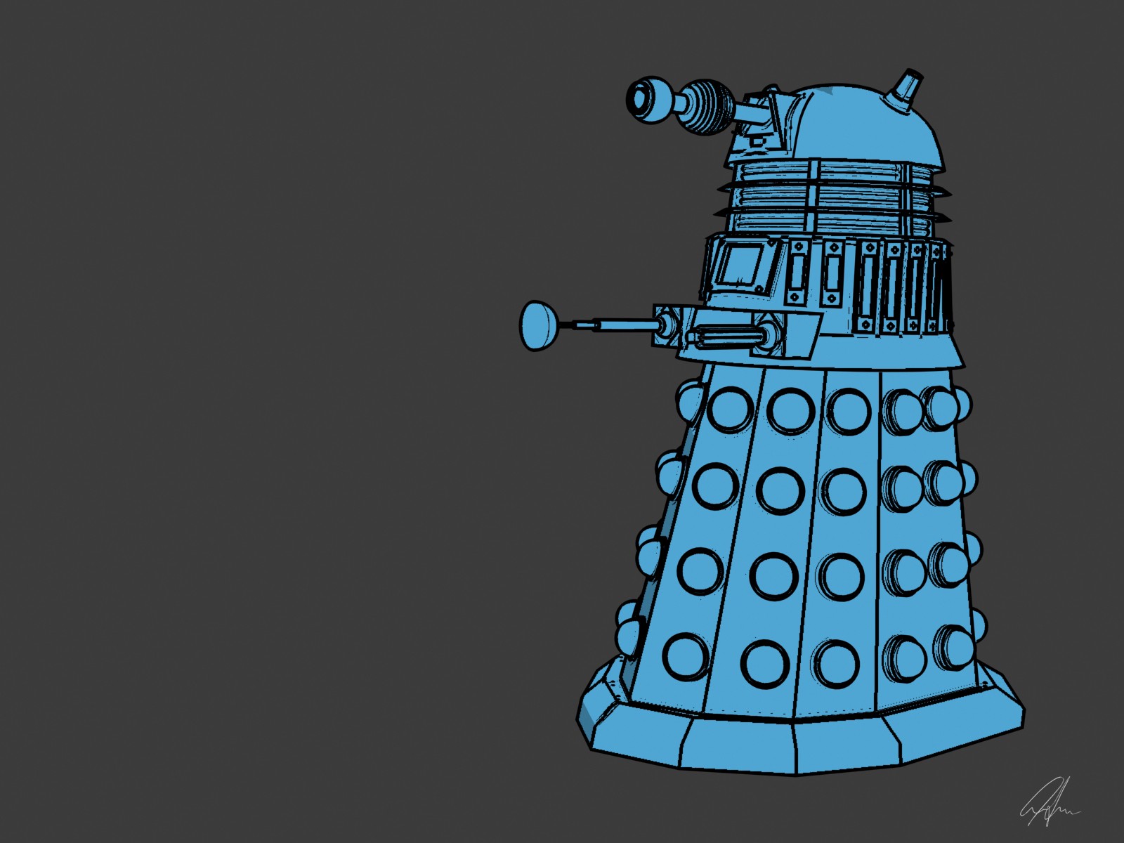 General 1600x1200 Doctor Who Daleks minimalism simple background science fiction TV series gray background