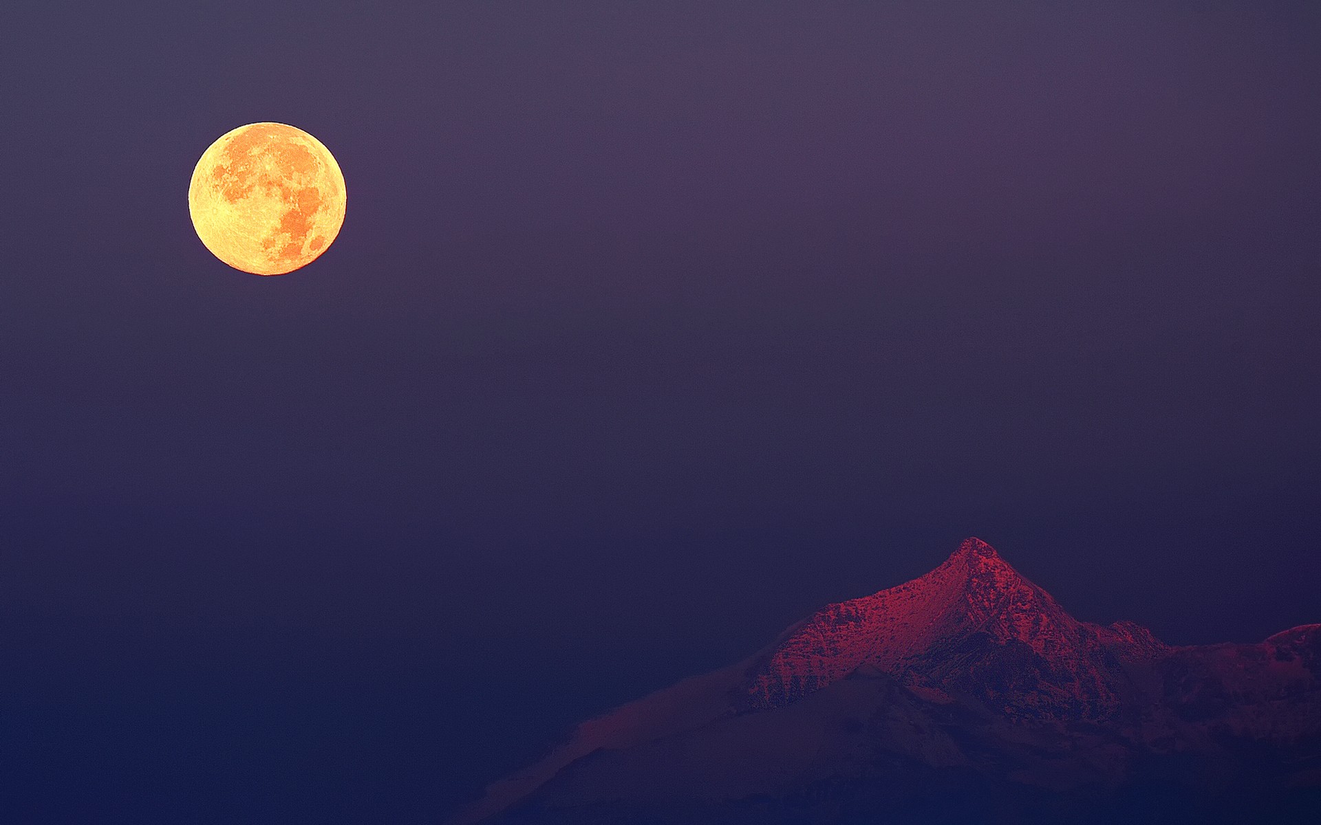 General 1920x1200 Moon moonlight mountains evening nature sky purple background full moon