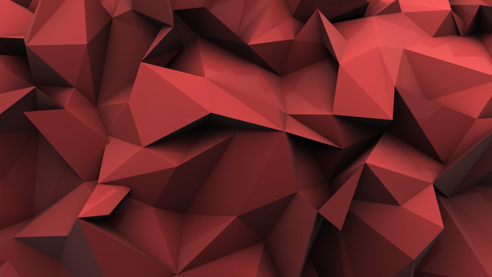 General 1920x1080 minimalism red low poly abstract digital art reflection 3D Abstract CGI