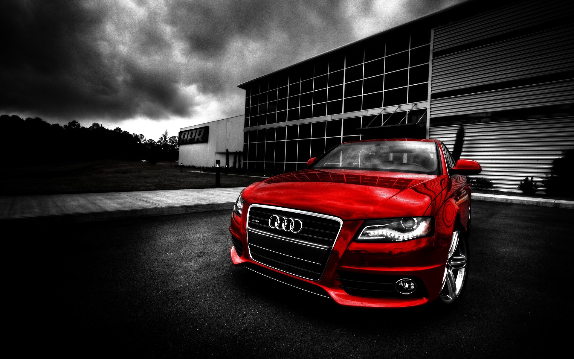 General 1920x1200 car Audi selective coloring vehicle red cars