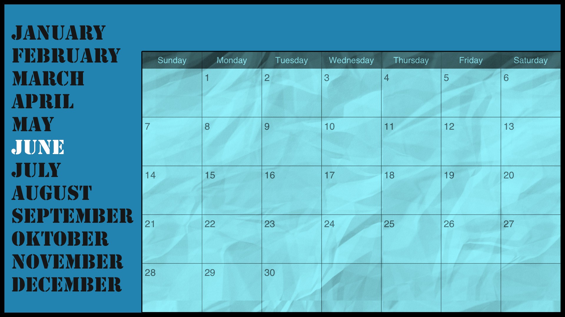 General 1920x1080 calendar paper blue June blue background 2015 (Year)