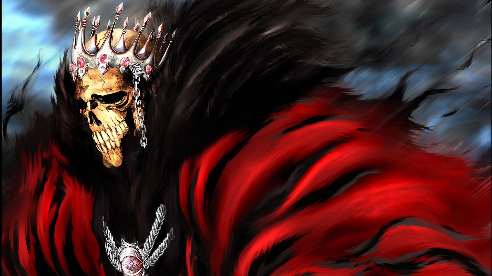 Anime 1920x1080 Bleach Espada Barragan Luisenbarn skull crown fantasy art