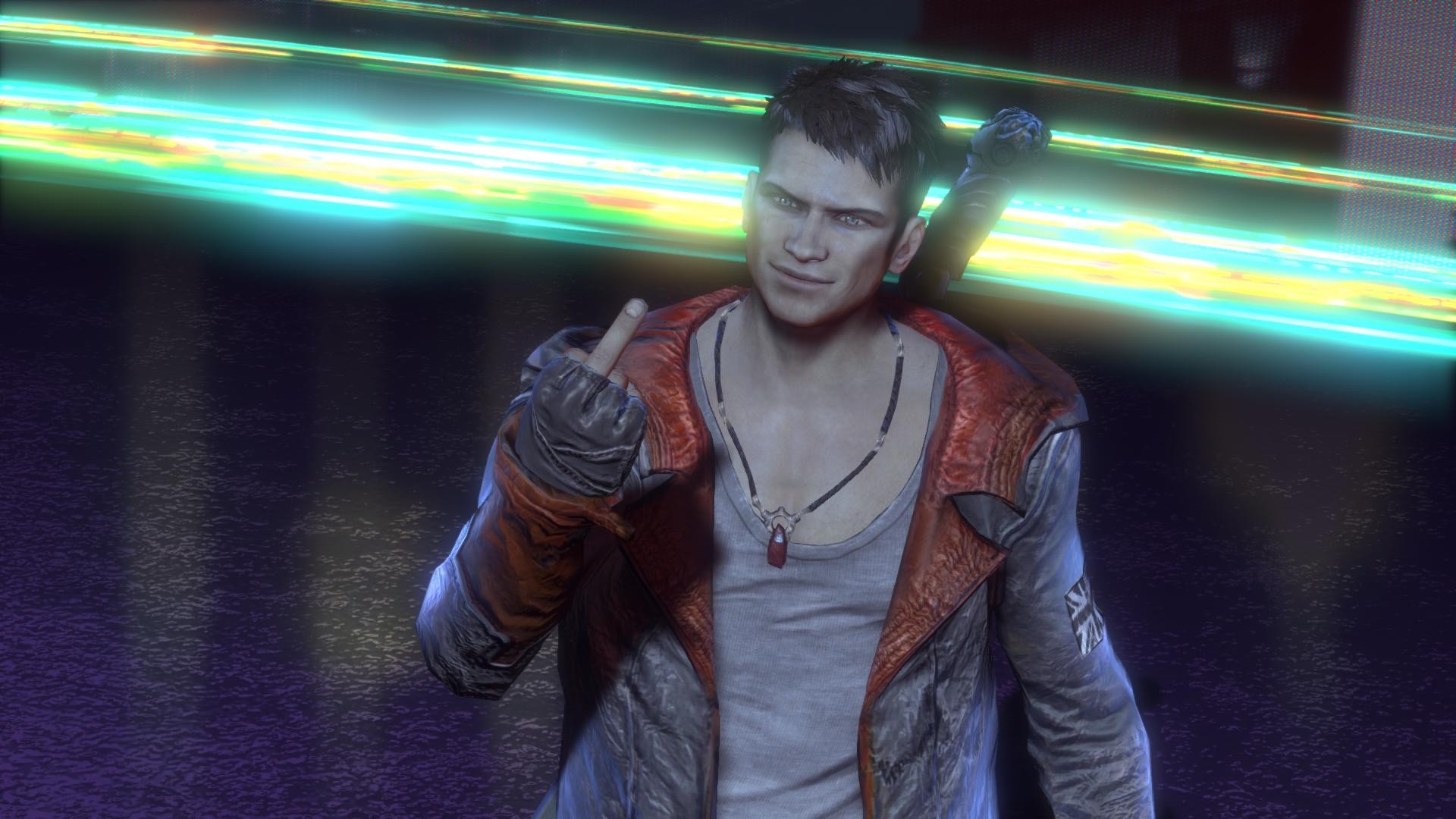 General 1920x1080 DmC: Devil May Cry Dante (Devil May Cry) video games obscene hand gesture middle finger video game men