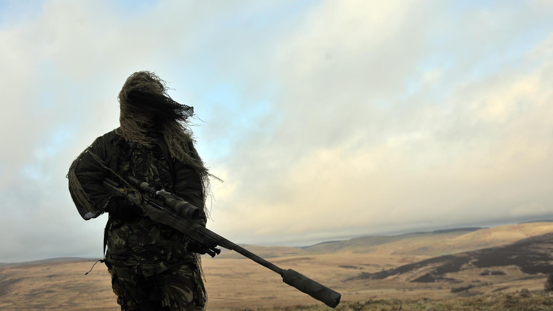 General 1920x1080 military soldier snipers ghillie suit
